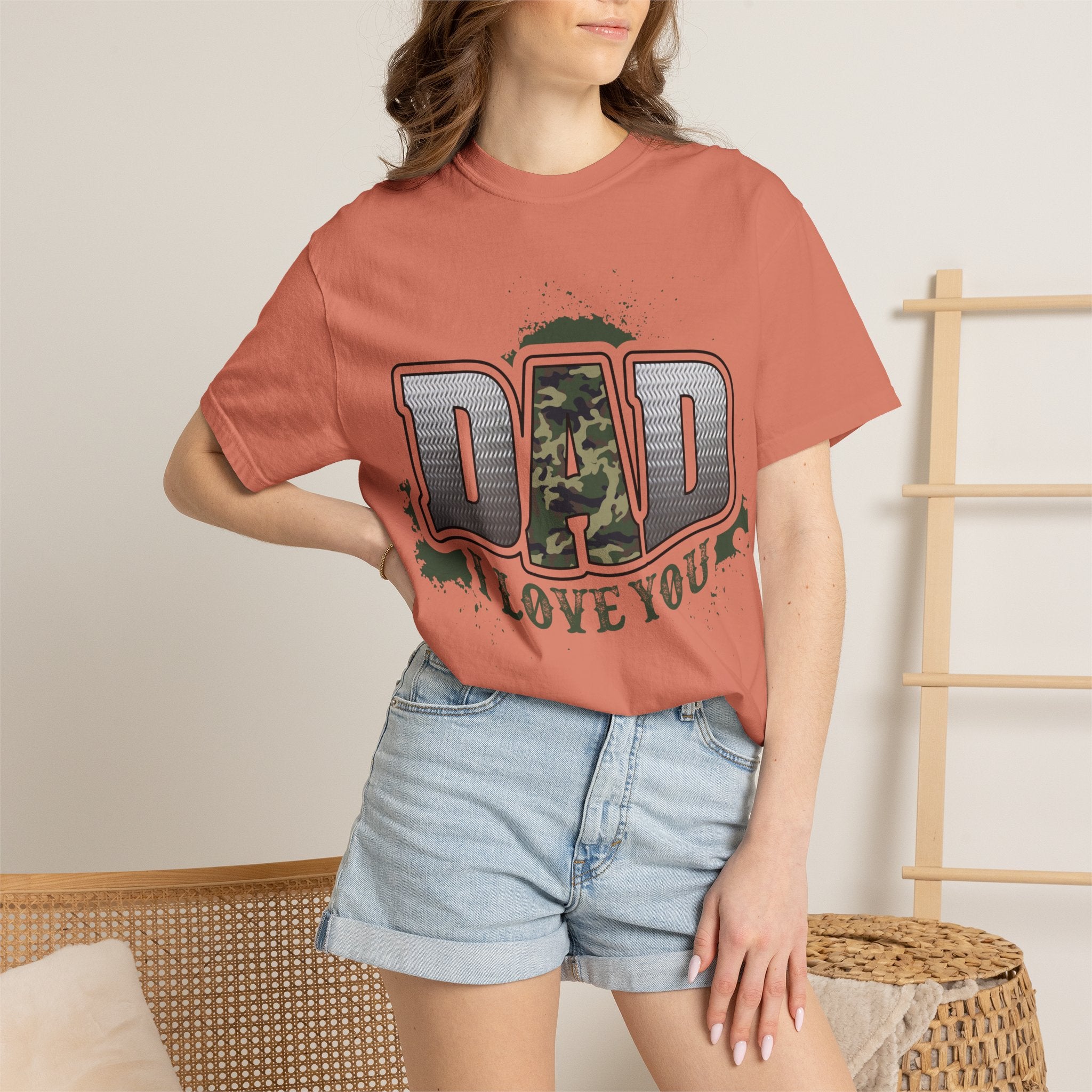 Dad I Love You Camo Graphic T-Shirt