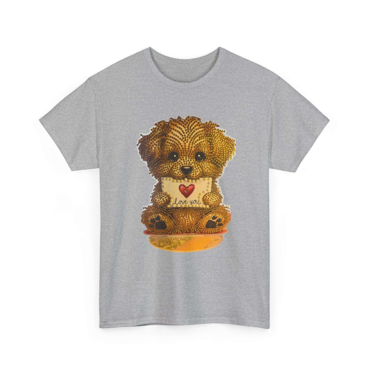 Puppy Love T‑Shirt — Cute Brown Puppy Holding Heart Tee (I Love You)