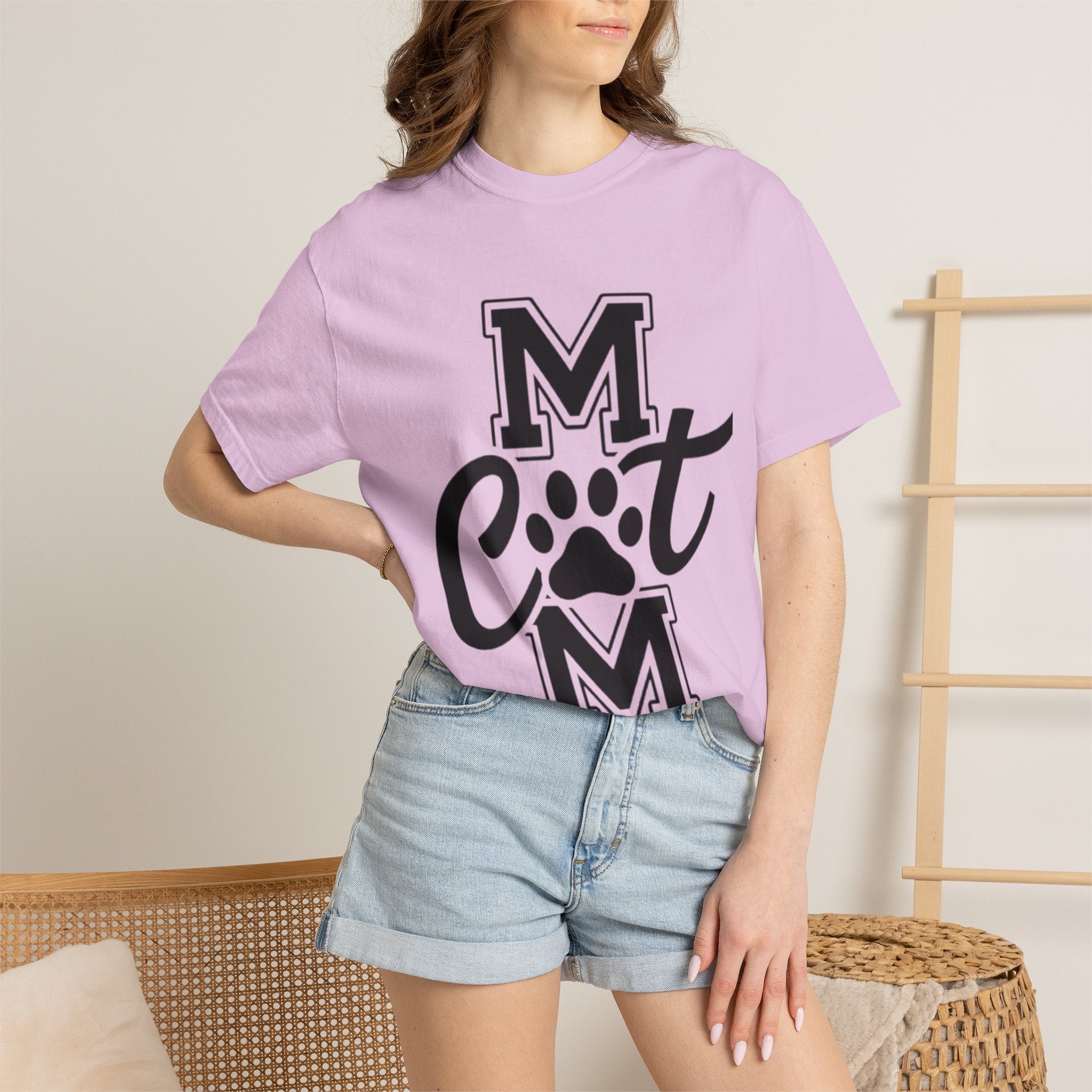 Garment-Dyed Cat Mom Tee