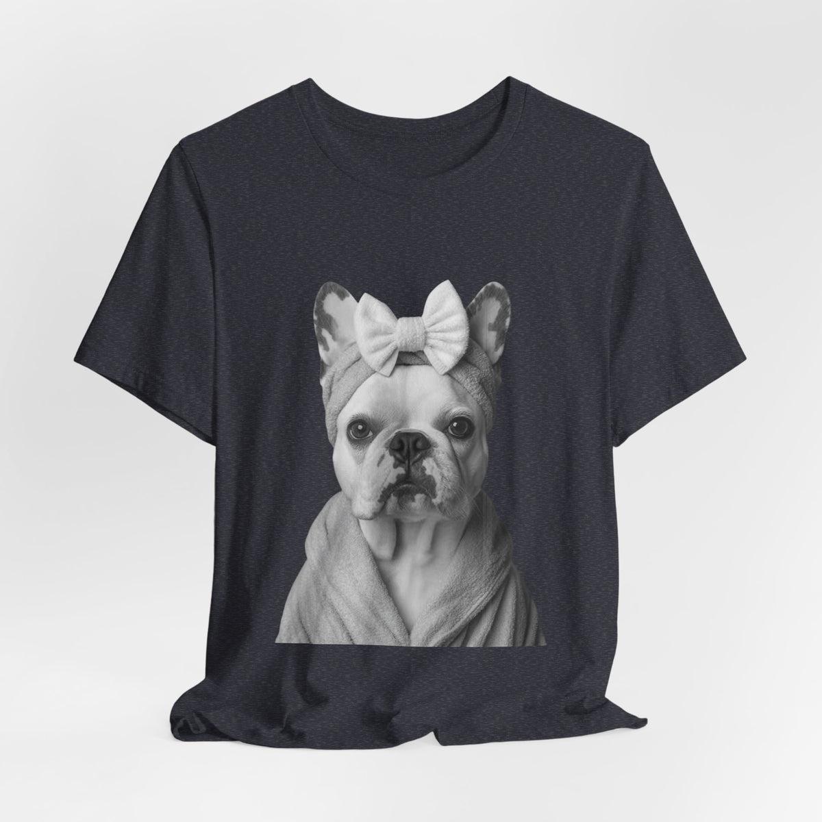 French Bulldog Portrait Tee — Cute Bow Dog Graphic T-Shirt