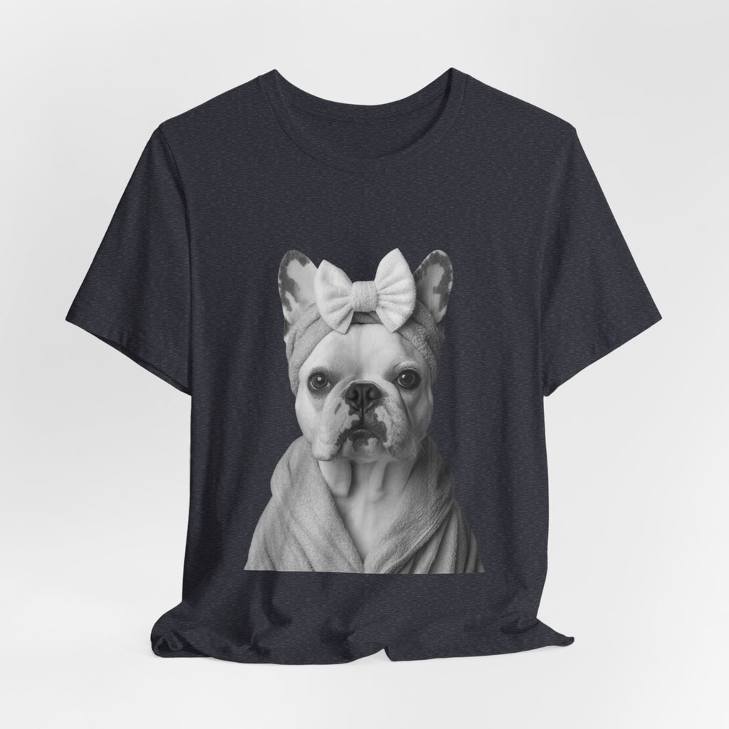 French Bulldog Portrait Tee — Cute Bow Dog Graphic T-Shirt