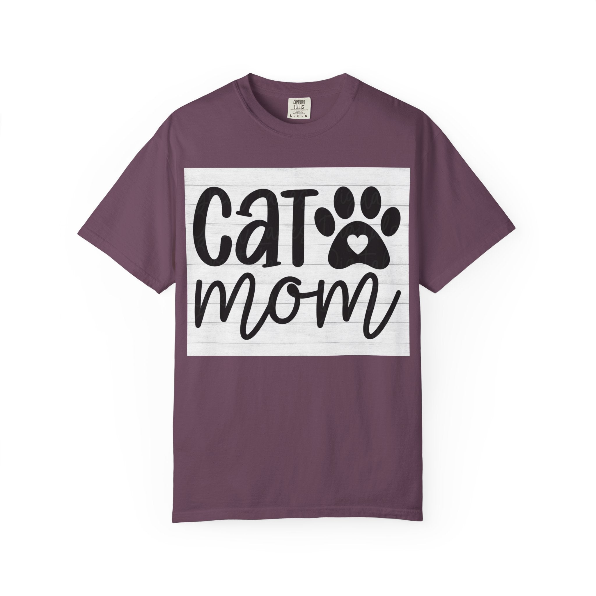 Garment-Dyed Cat Mom Tee