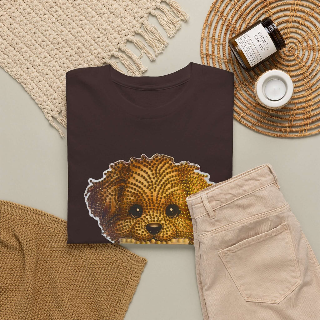 Puppy Love T‑Shirt — Cute Brown Puppy Holding Heart Tee (I Love You)