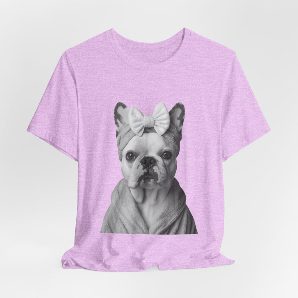 French Bulldog Portrait Tee — Cute Bow Dog Graphic T-Shirt