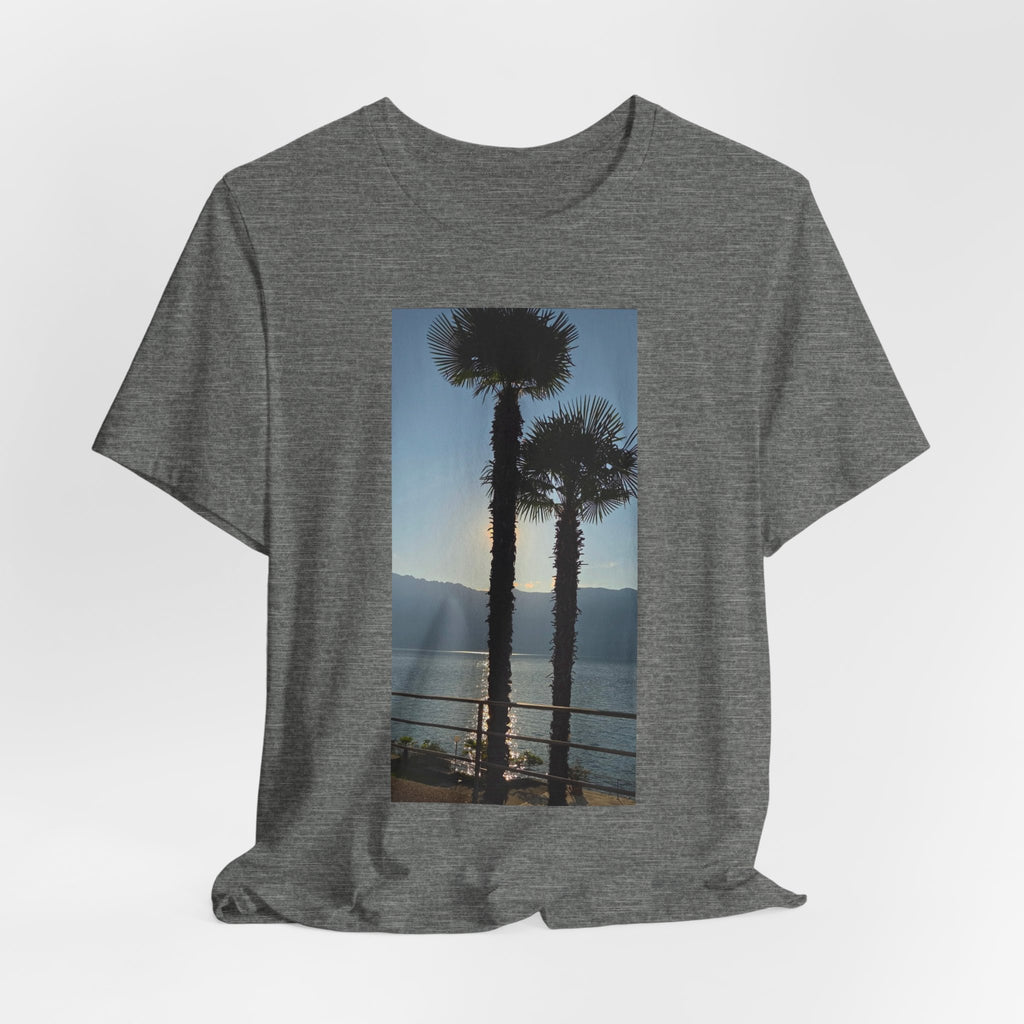 Palm Trees Sunset T‑Shirt — Coastal Photo Tee