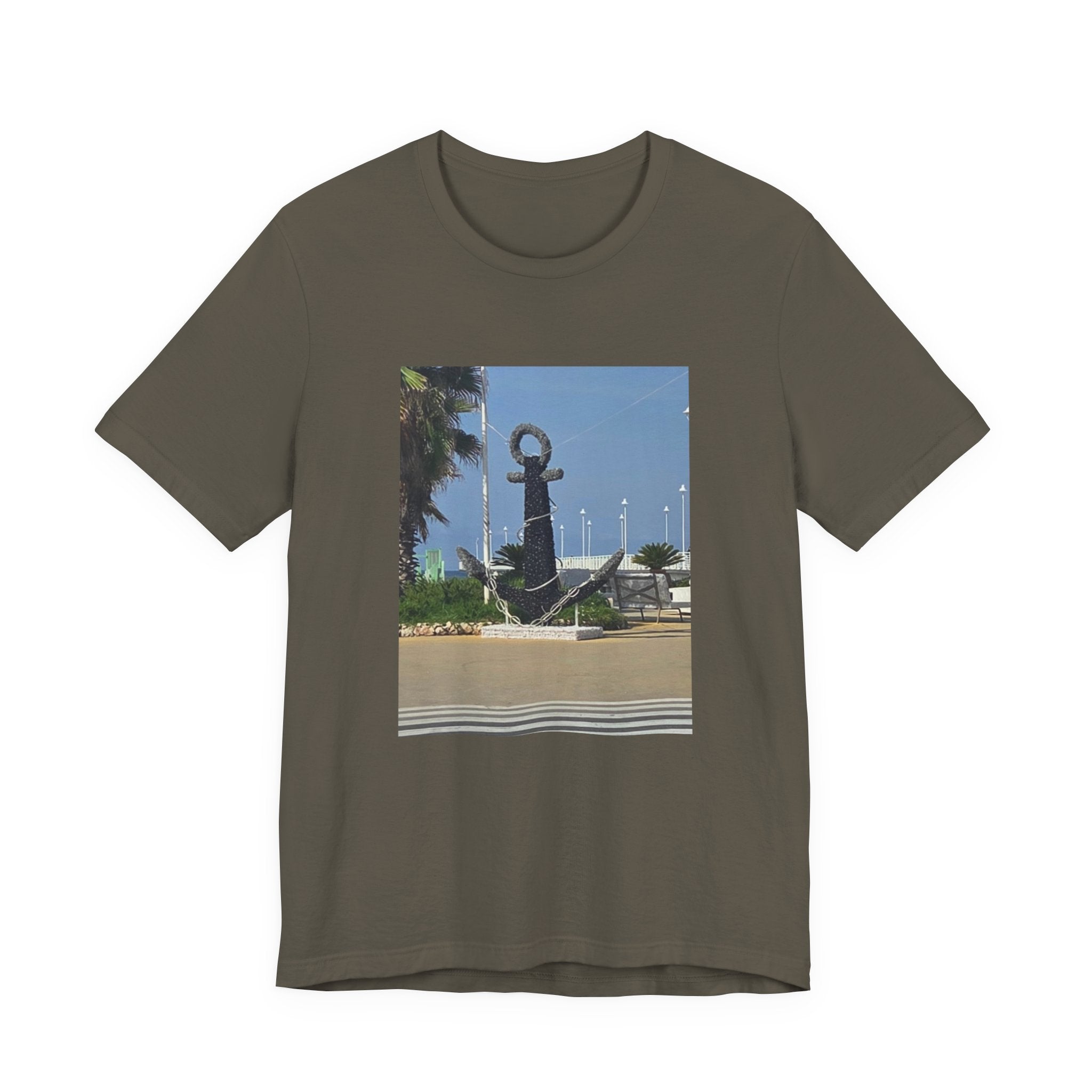 Anchor Statue Photo Tee — Coastal Nautical T-Shirt