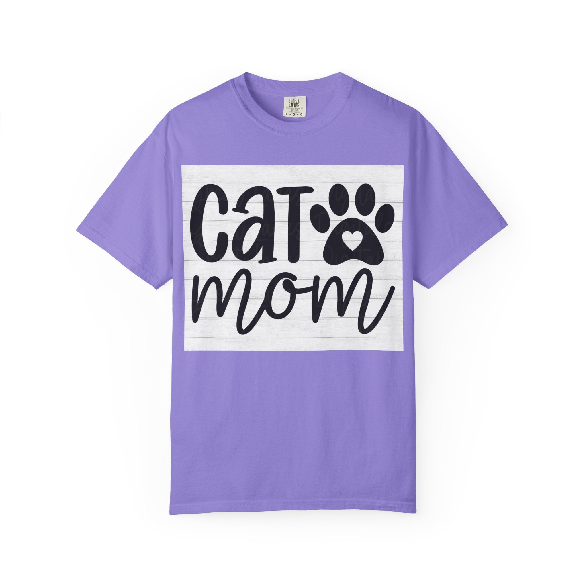 Garment-Dyed Cat Mom Tee