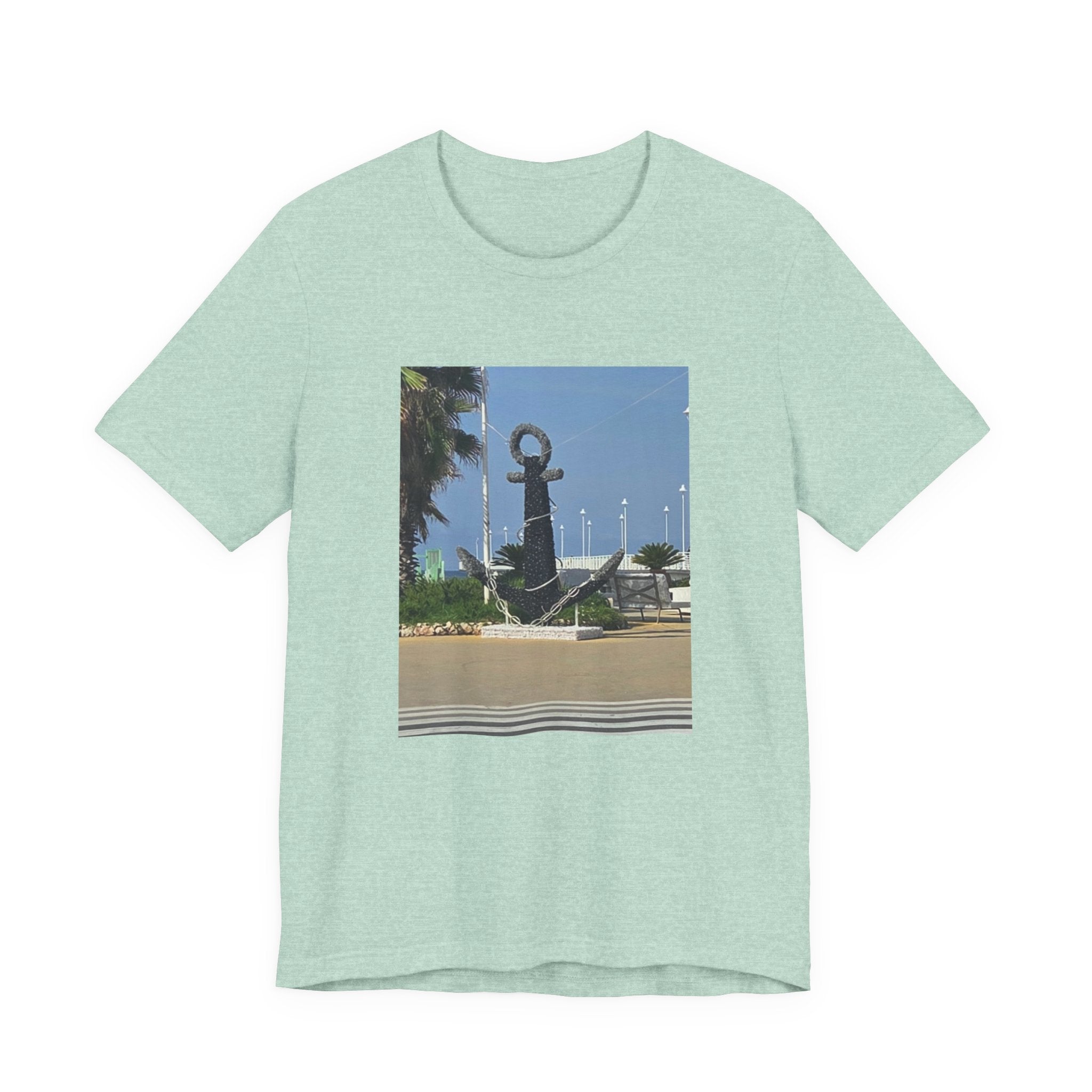 Anchor Statue Photo Tee — Coastal Nautical T-Shirt