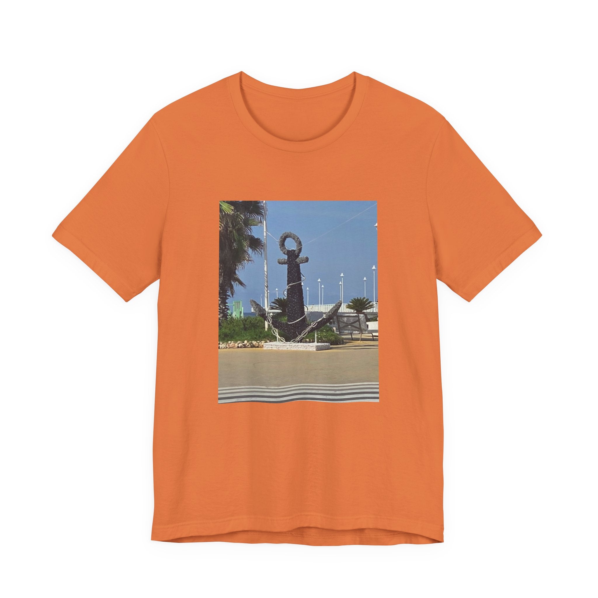 Anchor Statue Photo Tee — Coastal Nautical T-Shirt