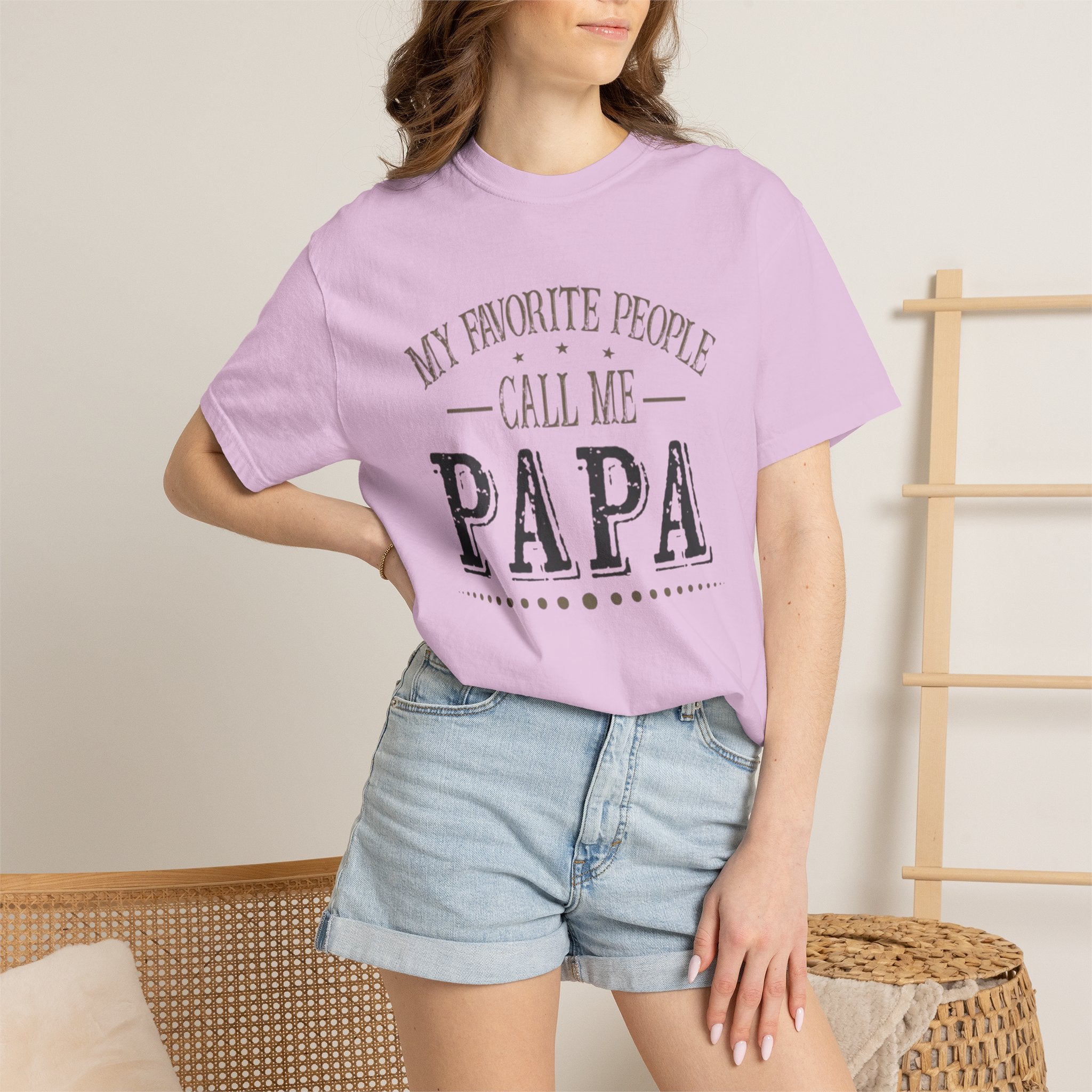Papa T-Shirt – “My Favorite People Call Me Papa” Vintage Dad Tee