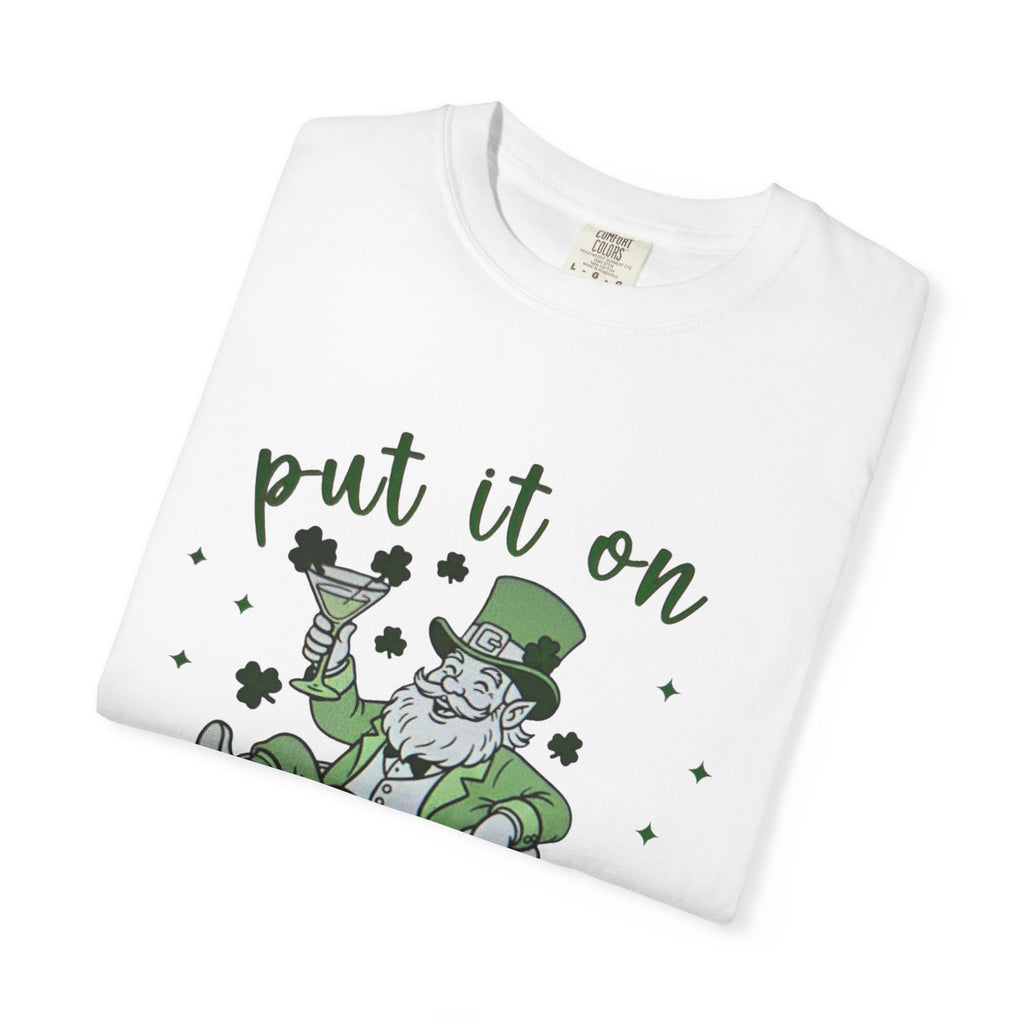 St. Patrick's Day Leprechaun Cocktail T-Shirt — "Put It On Leprechaun's Tab"