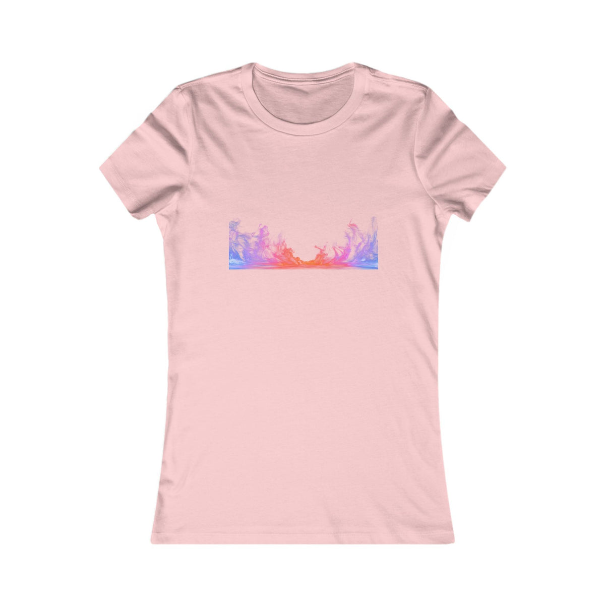 Women's Sunset Forest Tee — Pastel Mountain & Trees Graphic Shirt