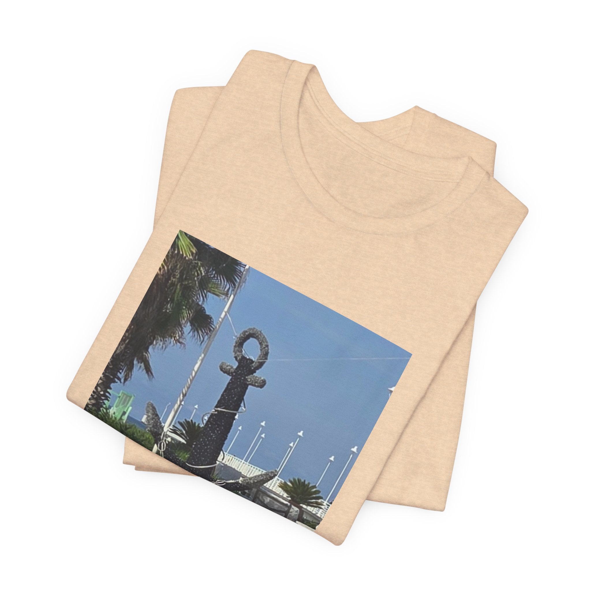 Anchor Statue Photo Tee — Coastal Nautical T-Shirt