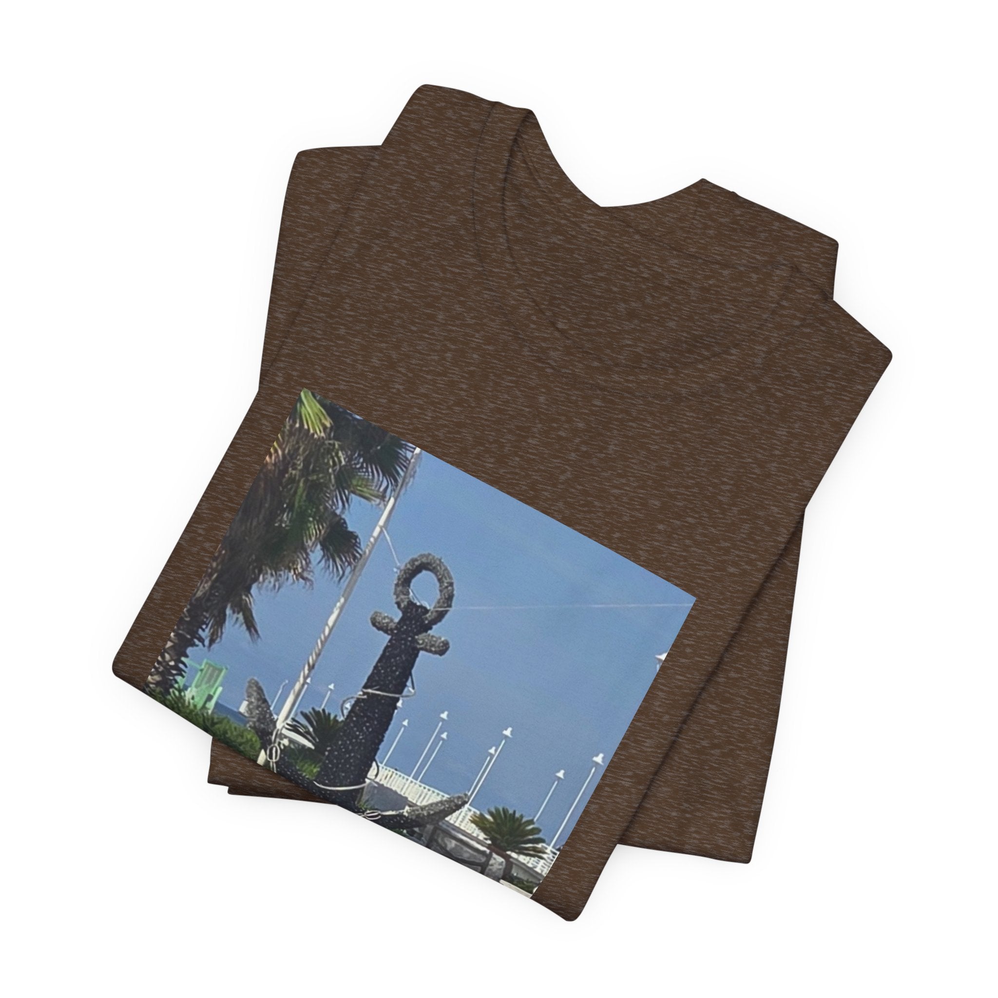 Anchor Statue Photo Tee — Coastal Nautical T-Shirt
