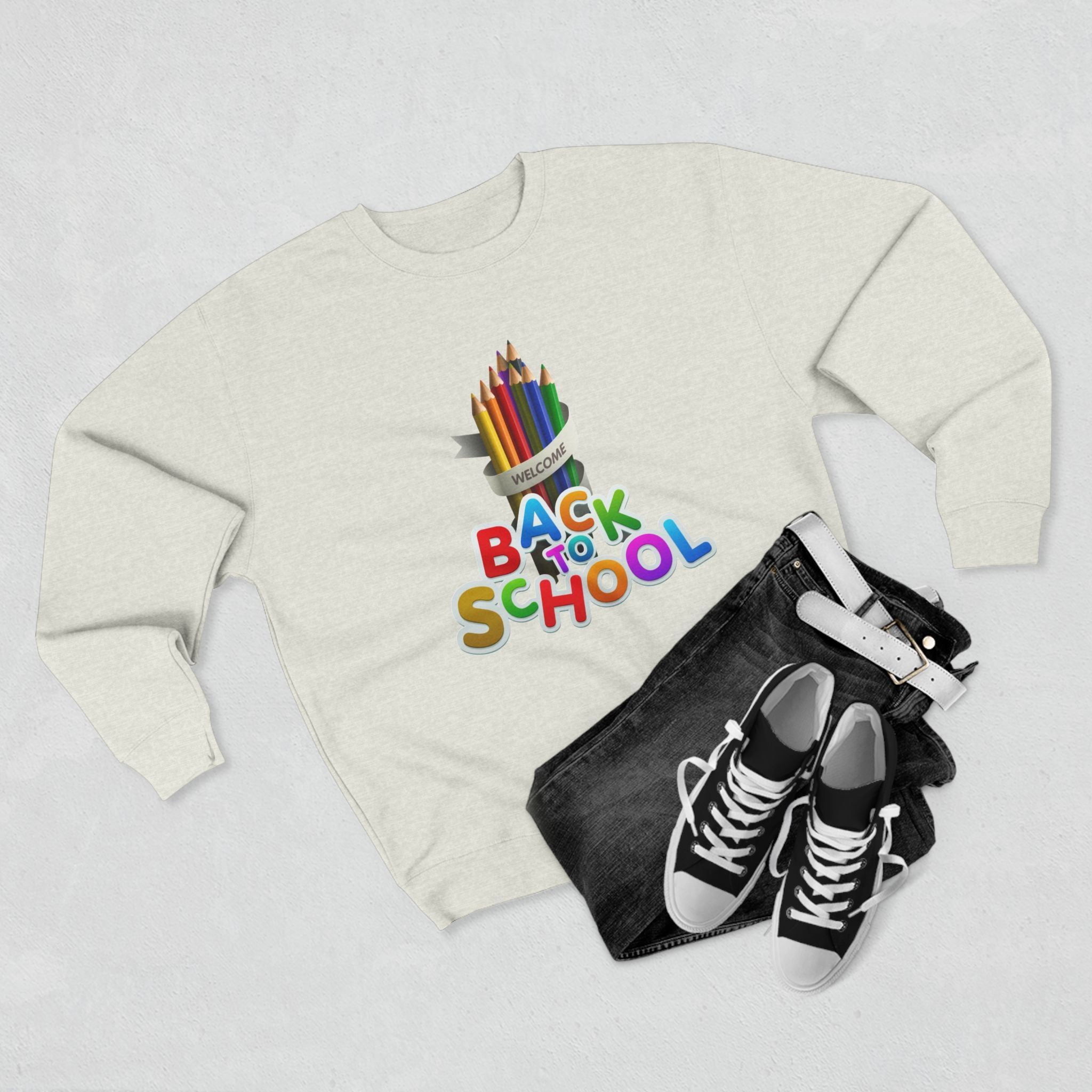 Okula Dönüş Sweatshirt'ü — Renkli Kalem Tasarımı