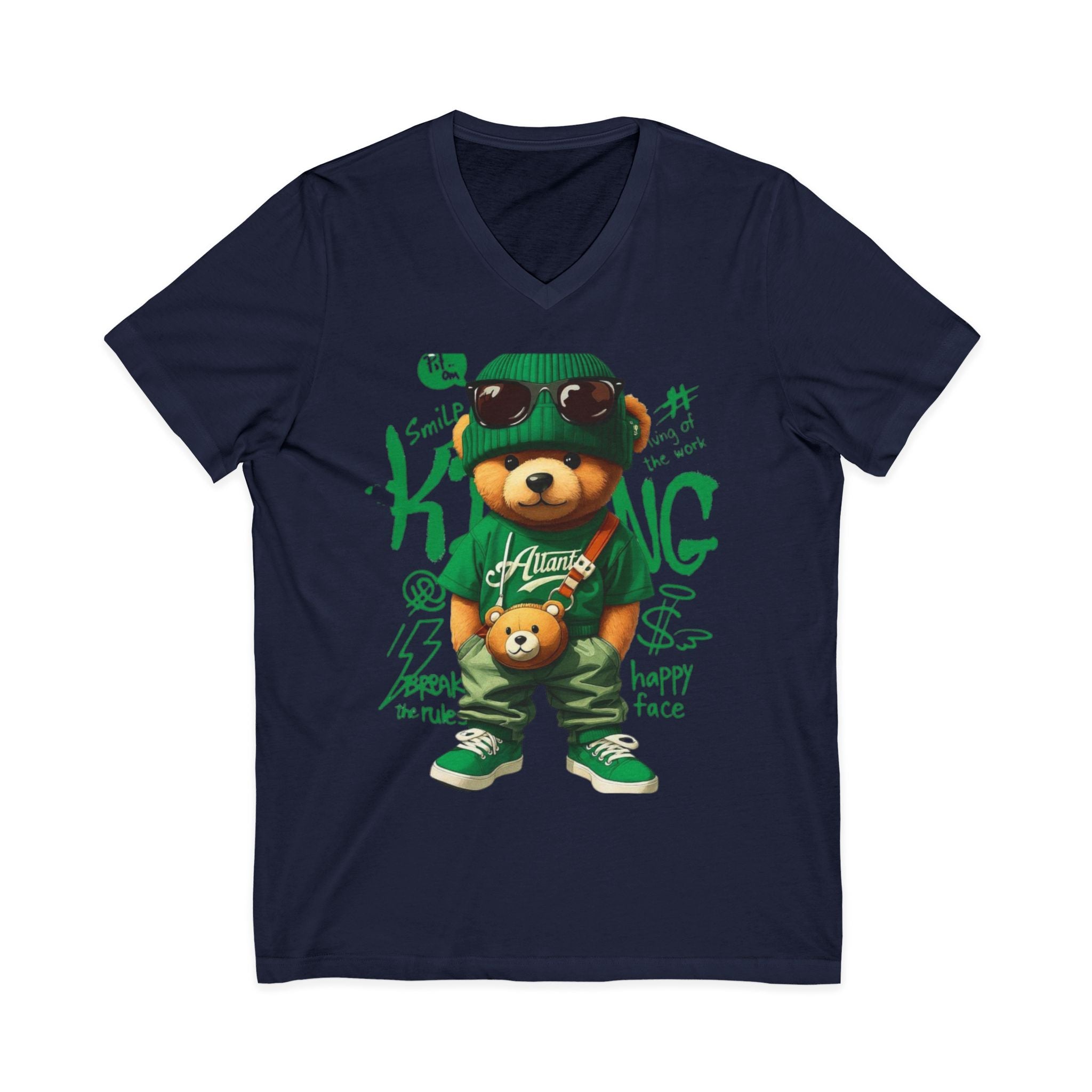 Cotton Teddy Bear V-Neck Tee