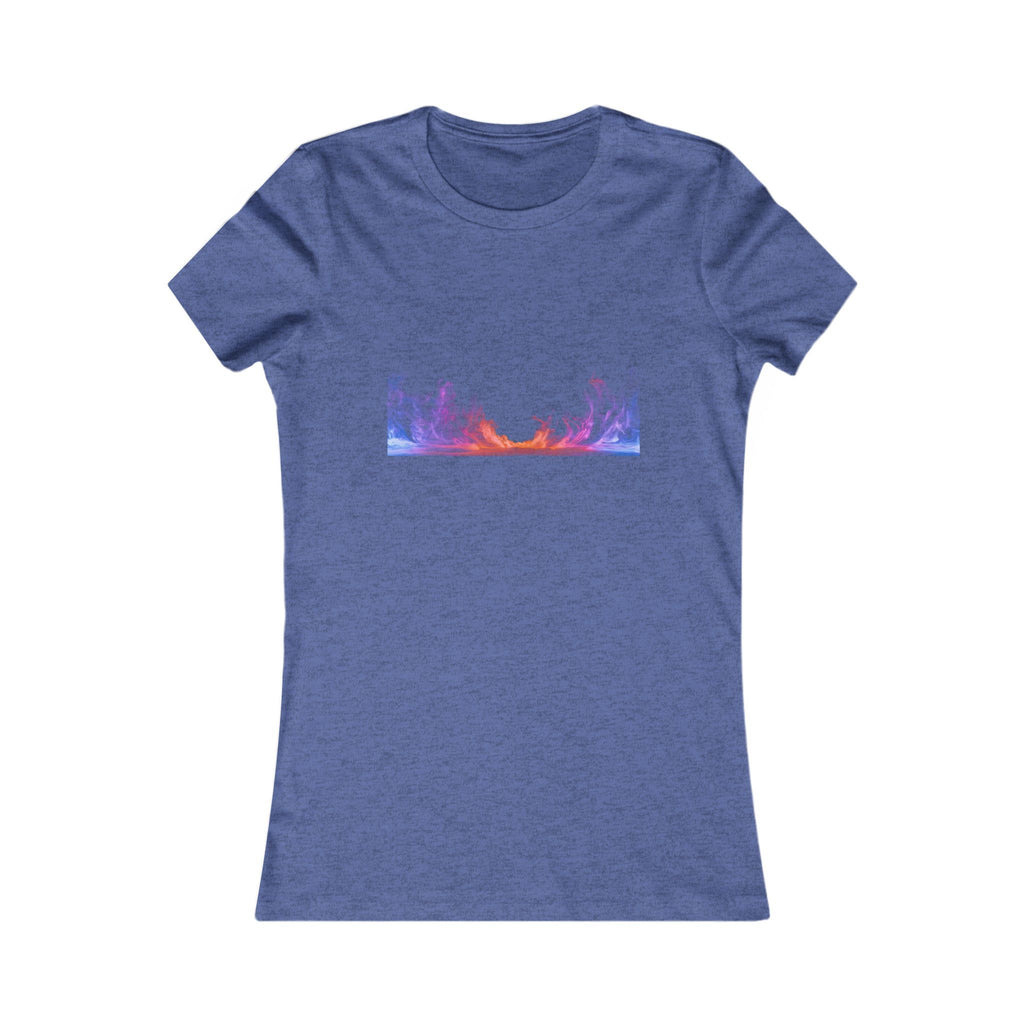 Women's Sunset Forest Tee — Pastel Mountain & Trees Graphic Shirt