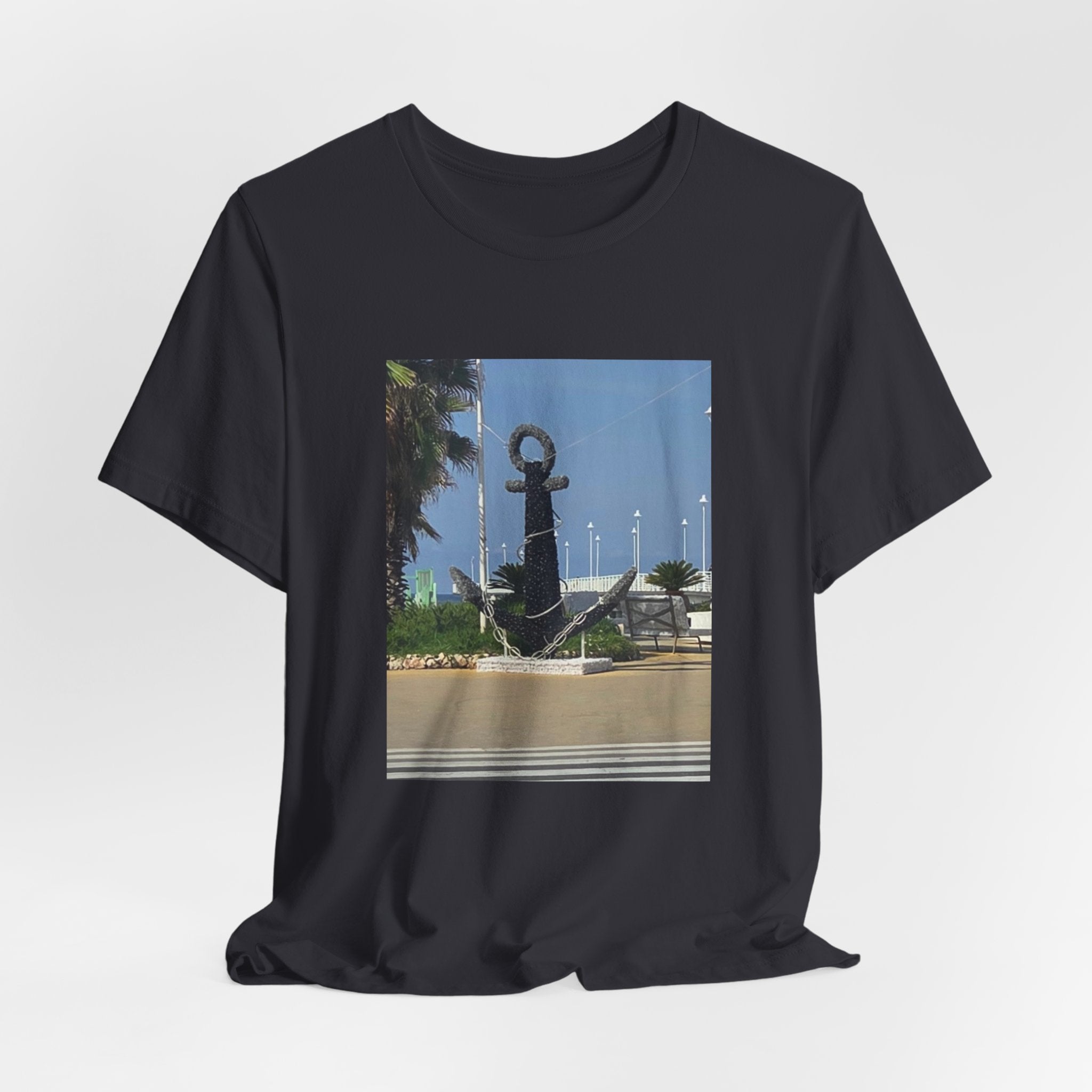 Anchor Statue Photo Tee — Coastal Nautical T-Shirt