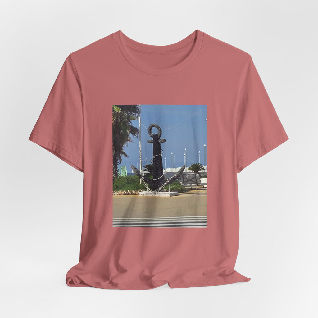 Anchor Statue Photo Tee — Coastal Nautical T-Shirt