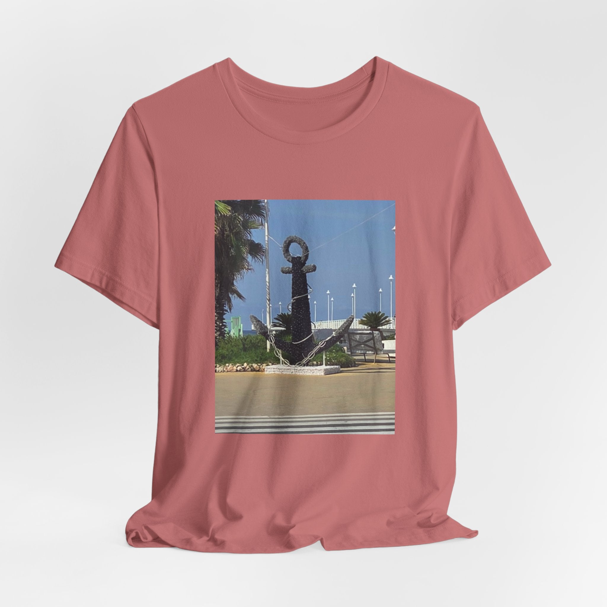 Anchor Statue Photo Tee — Coastal Nautical T-Shirt