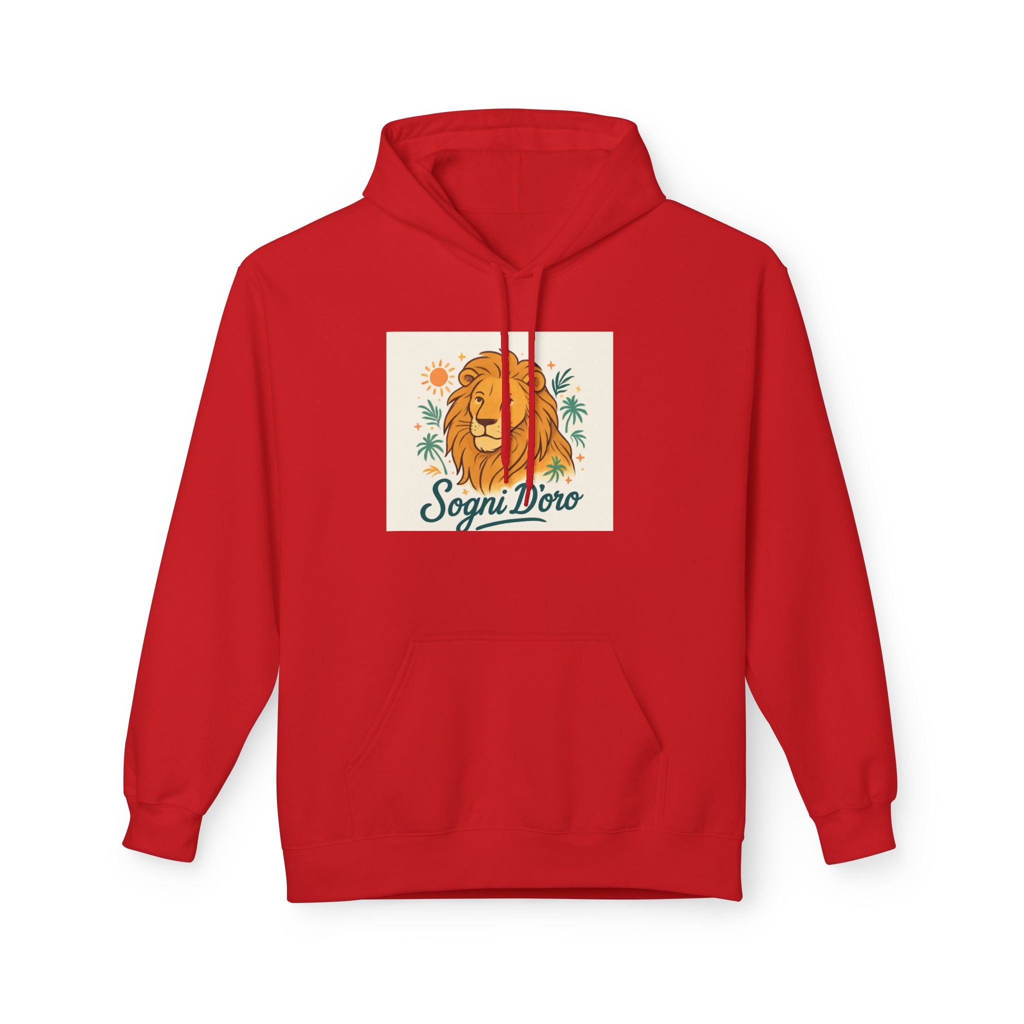 Aslan Grafik Kapüşonlu Sweatshirt — "Tatlı Rüyalar" Rüya Gibi Retro Aslan Sweatshirt