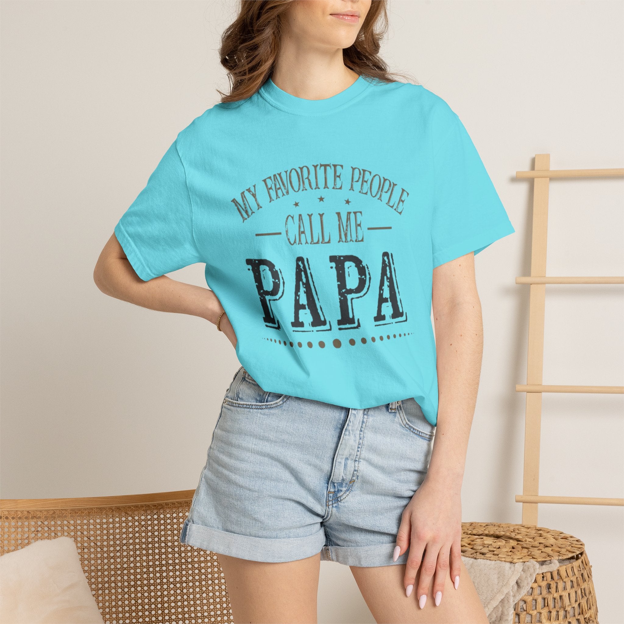 Papa T-Shirt – “My Favorite People Call Me Papa” Vintage Dad Tee