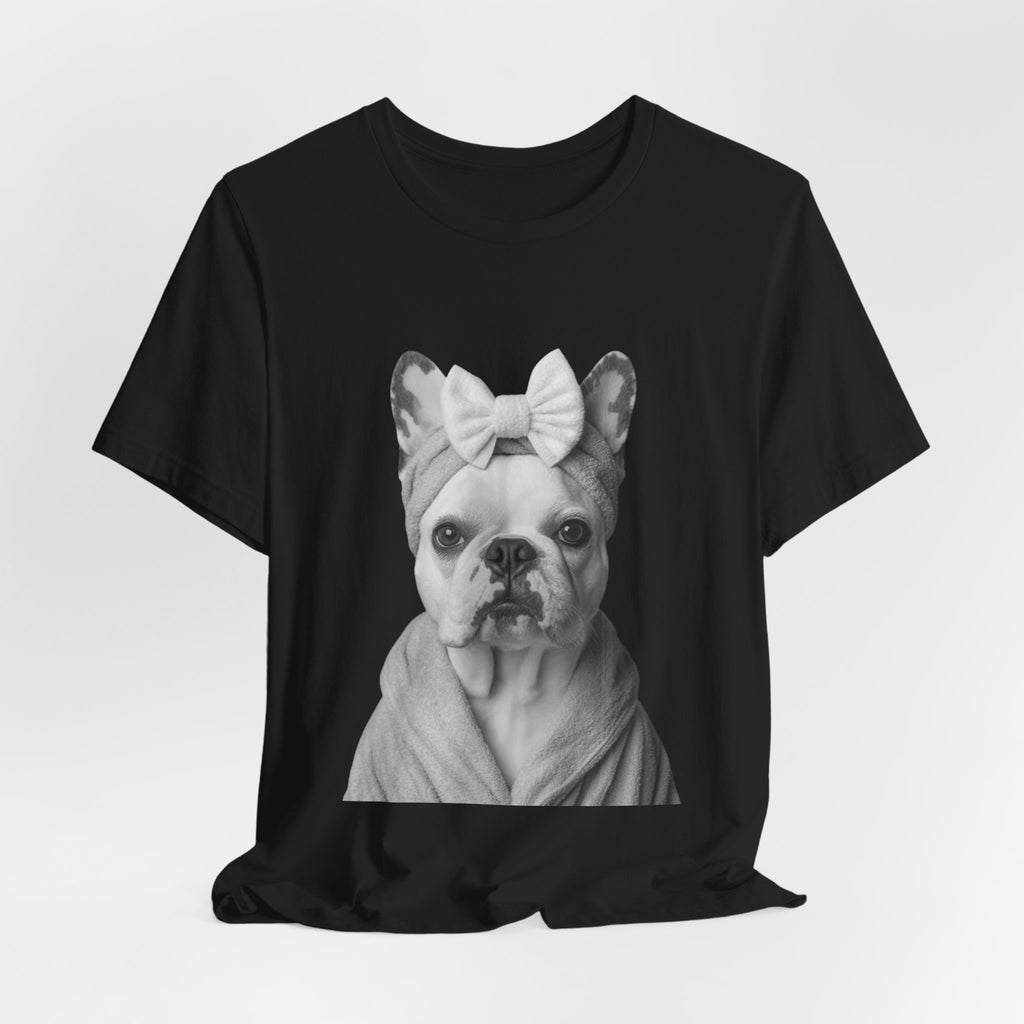 French Bulldog Portrait Tee — Cute Bow Dog Graphic T-Shirt