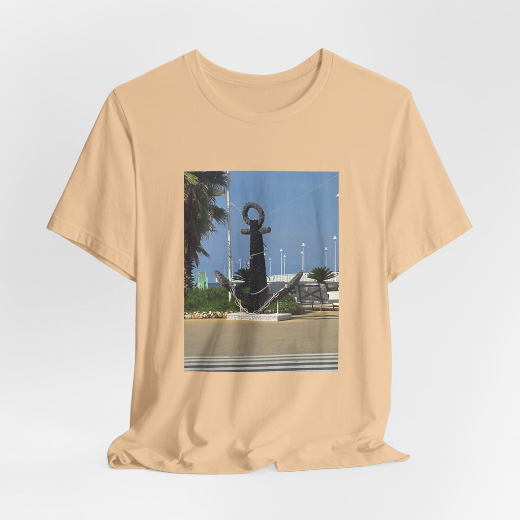 Anchor Statue Photo Tee — Coastal Nautical T-Shirt