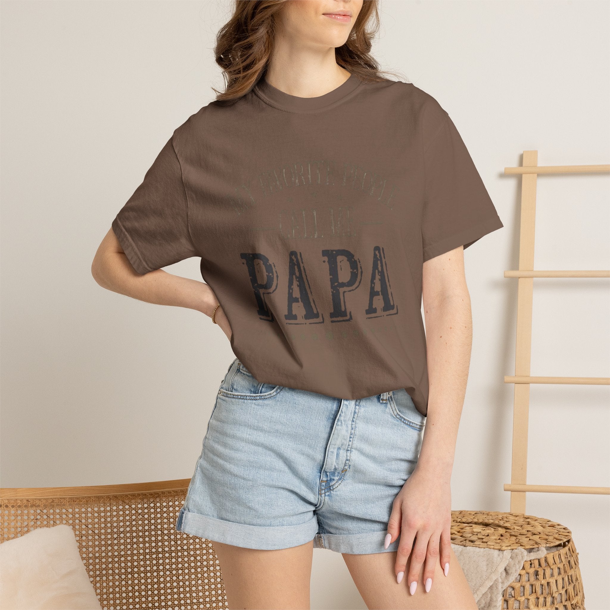 Papa T-Shirt – “My Favorite People Call Me Papa” Vintage Dad Tee