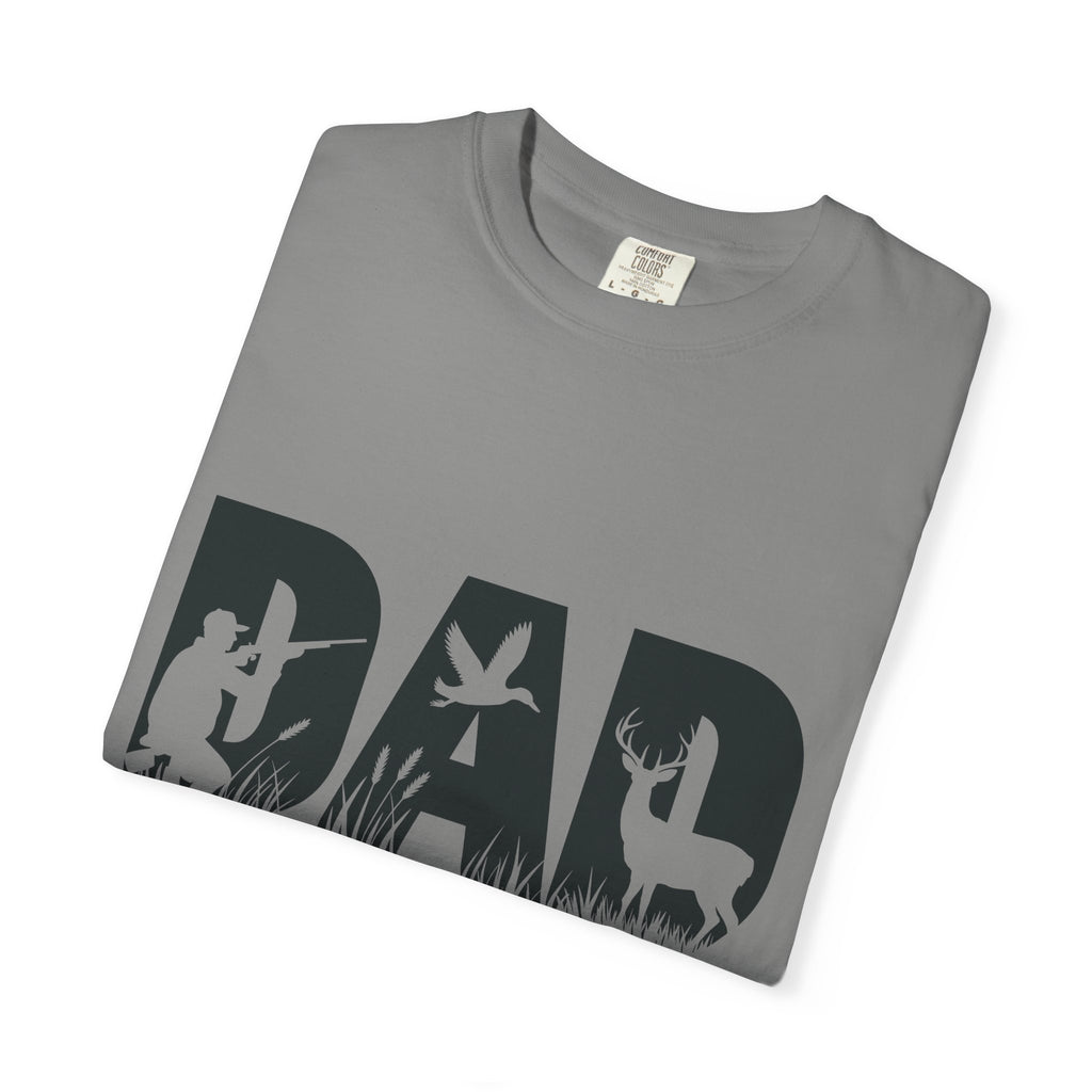 Dad Silhouette Nature T-Shirt — 'DAD' Deer & Camper Outdoor Graphic Tee
