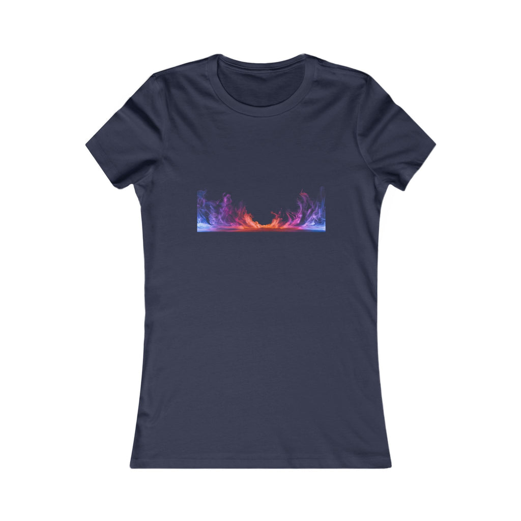 Women's Sunset Forest Tee — Pastel Mountain & Trees Graphic Shirt