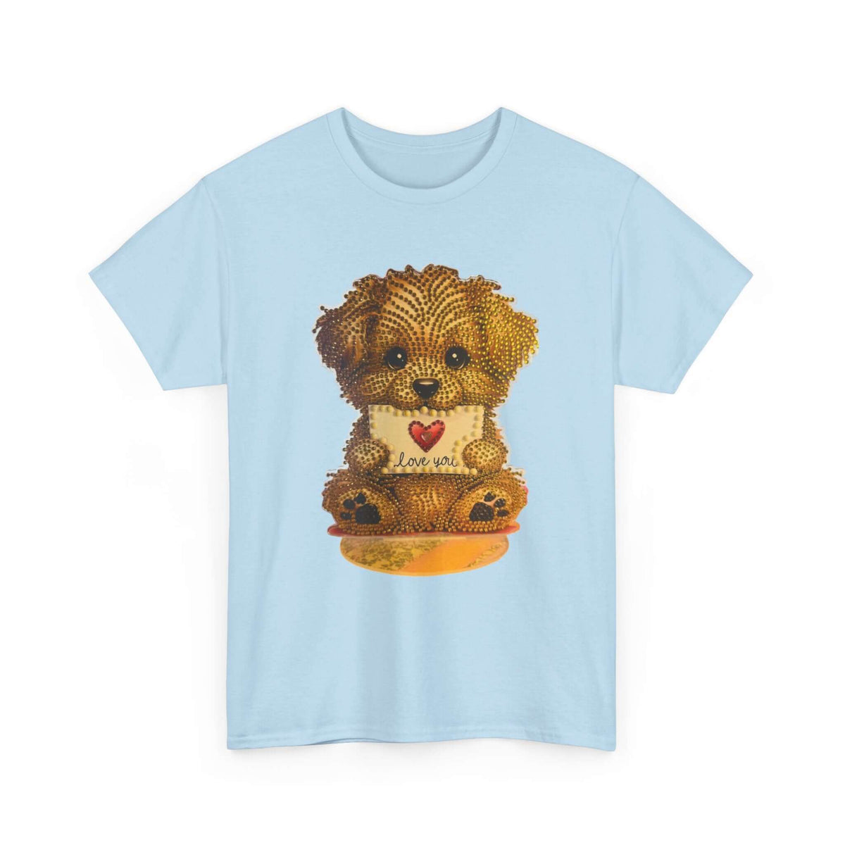 Puppy Love T‑Shirt — Cute Brown Puppy Holding Heart Tee (I Love You)