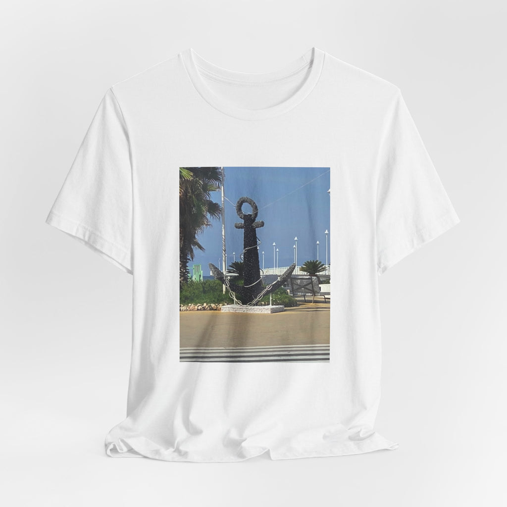 Anchor Statue Photo Tee — Coastal Nautical T-Shirt