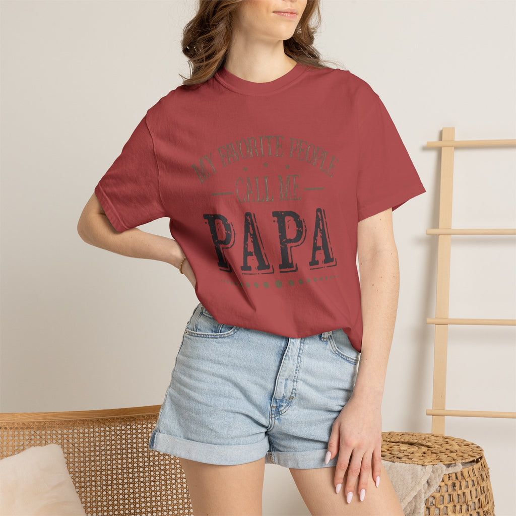 Papa T-Shirt – “My Favorite People Call Me Papa” Vintage Dad Tee