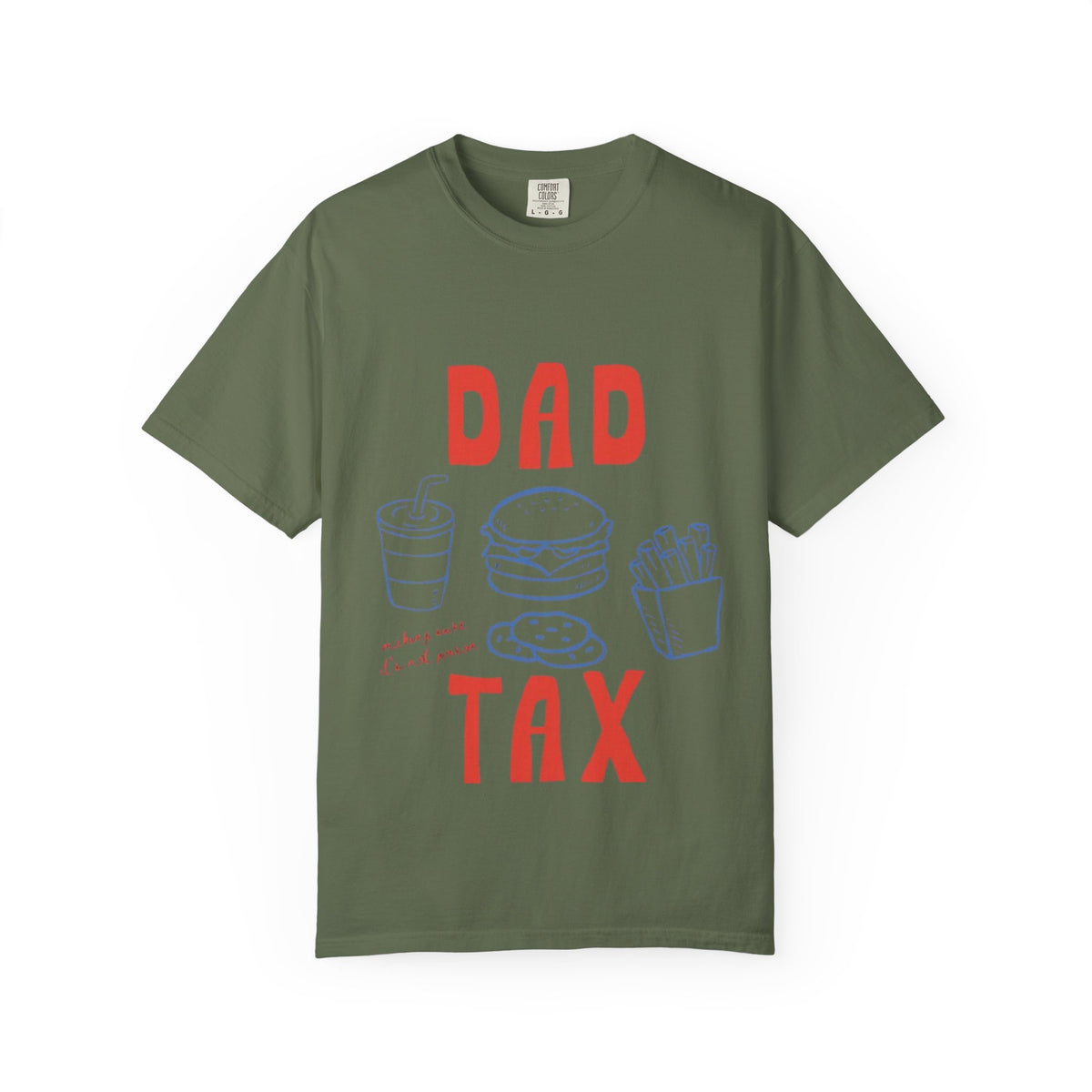 Dad Tax T-Shirt — Funny Father’s Day Tee with Burger, Fries & Drink Graphic