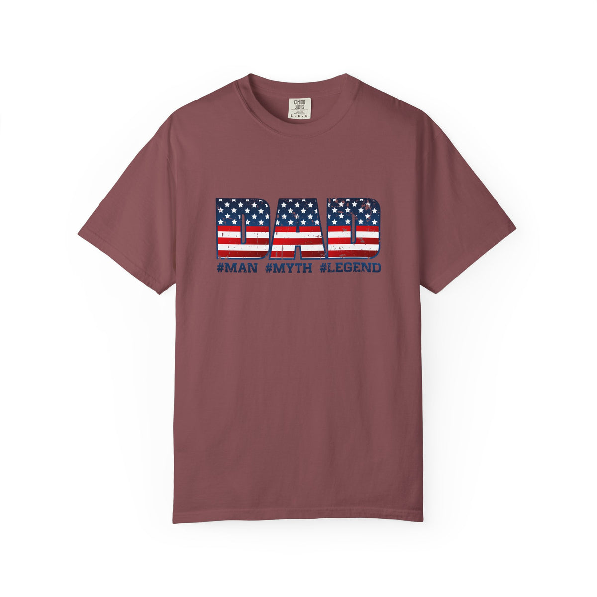 Dad Patriotic T-Shirt - "DAD" American Flag Design (#Man #Myth #Legend)