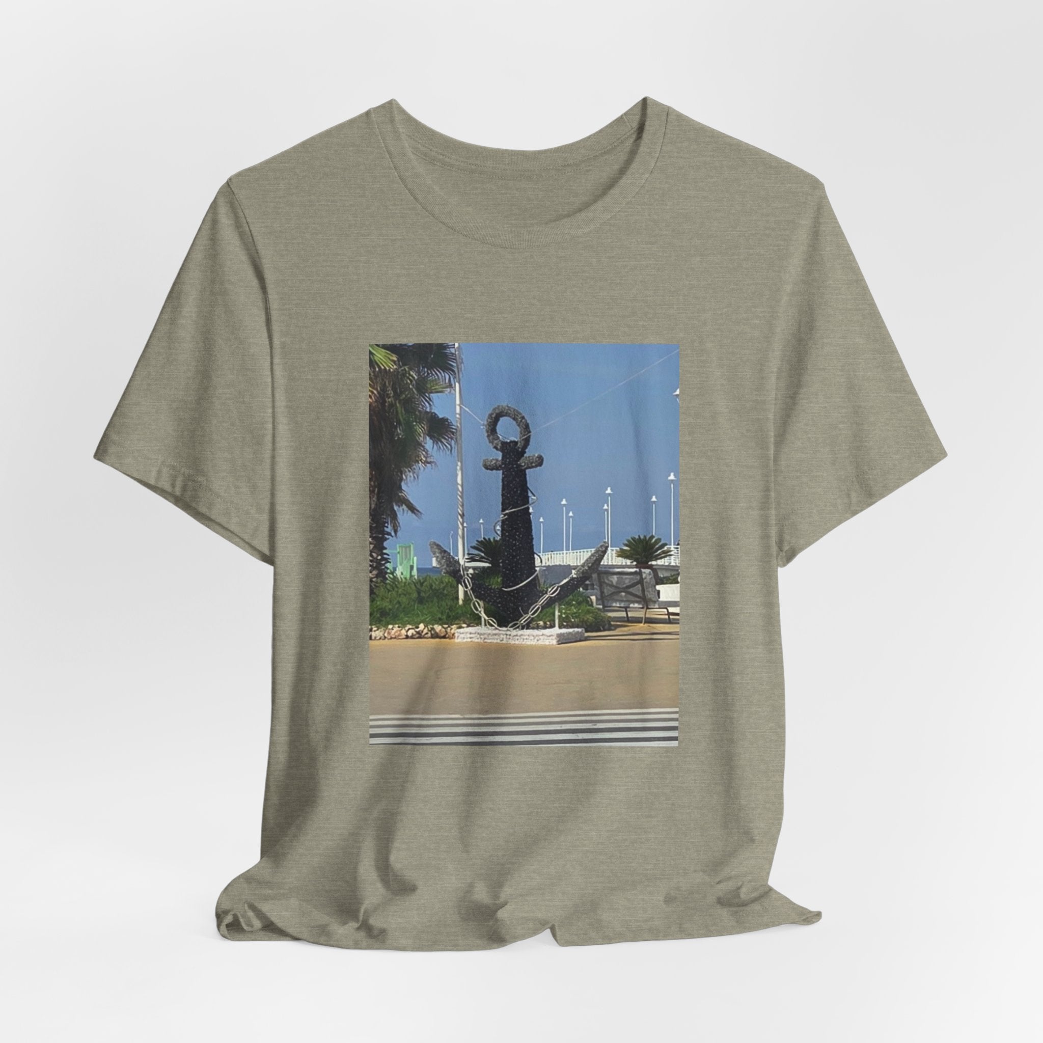 Anchor Statue Photo Tee — Coastal Nautical T-Shirt