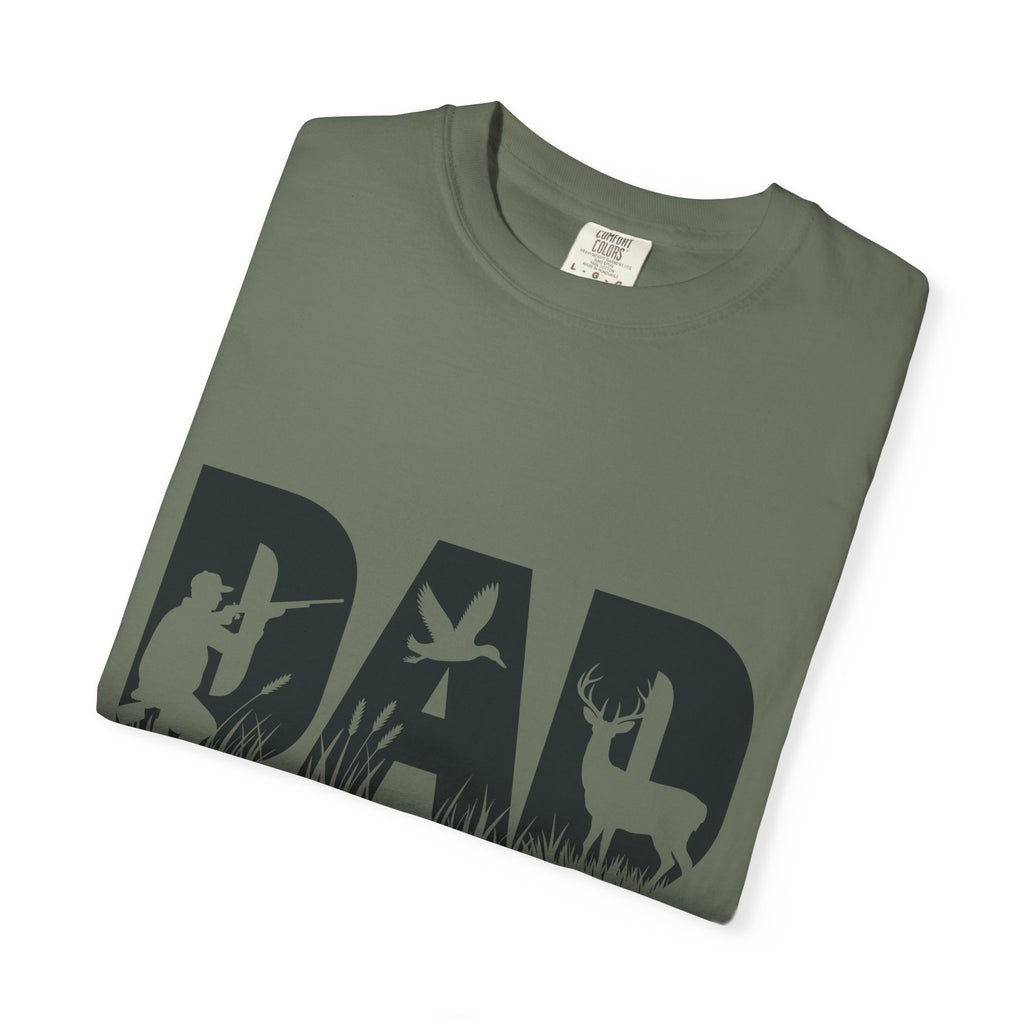 Dad Silhouette Nature T-Shirt — 'DAD' Deer & Camper Outdoor Graphic Tee
