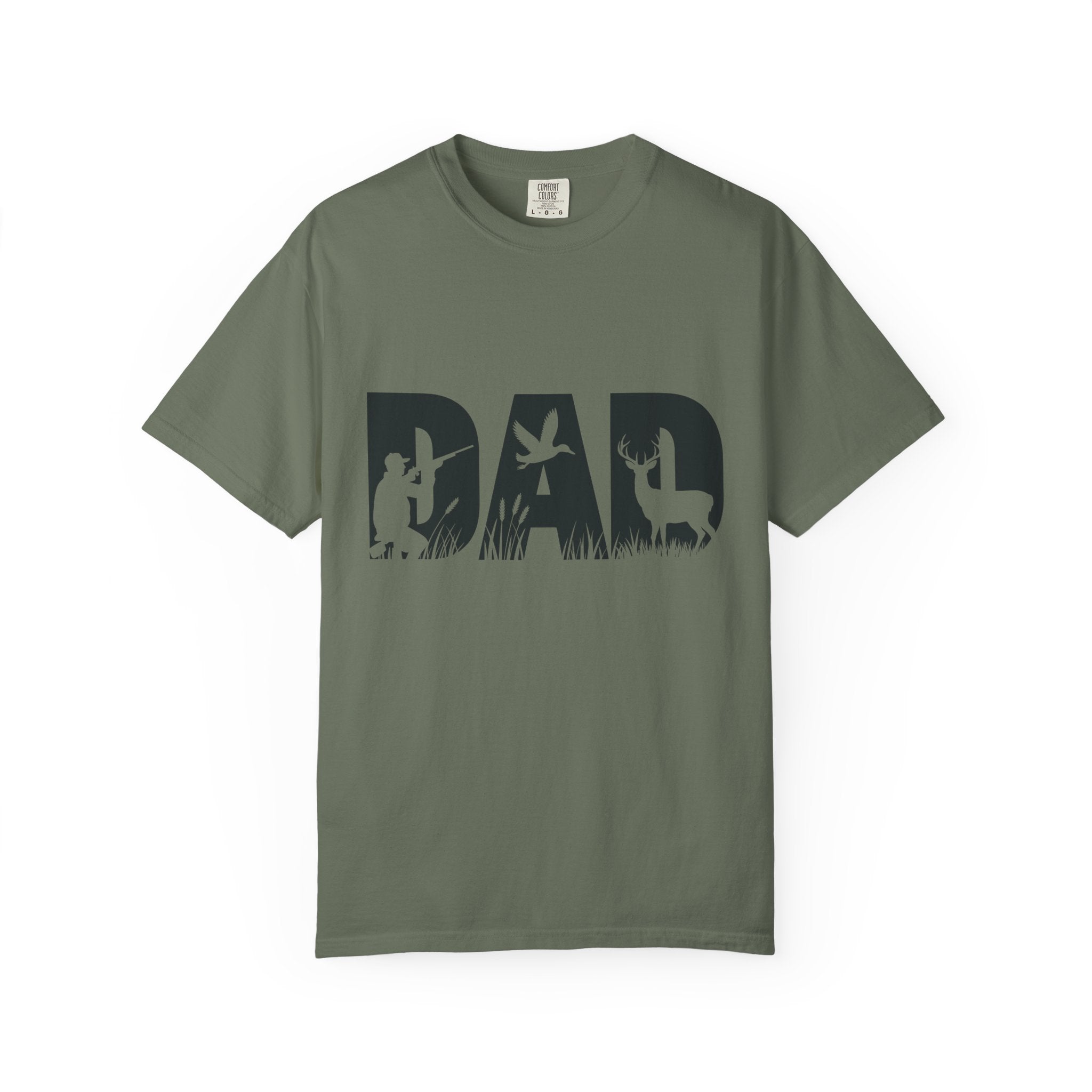 Dad Silhouette Nature T-Shirt — 'DAD' Deer & Camper Outdoor Graphic Tee