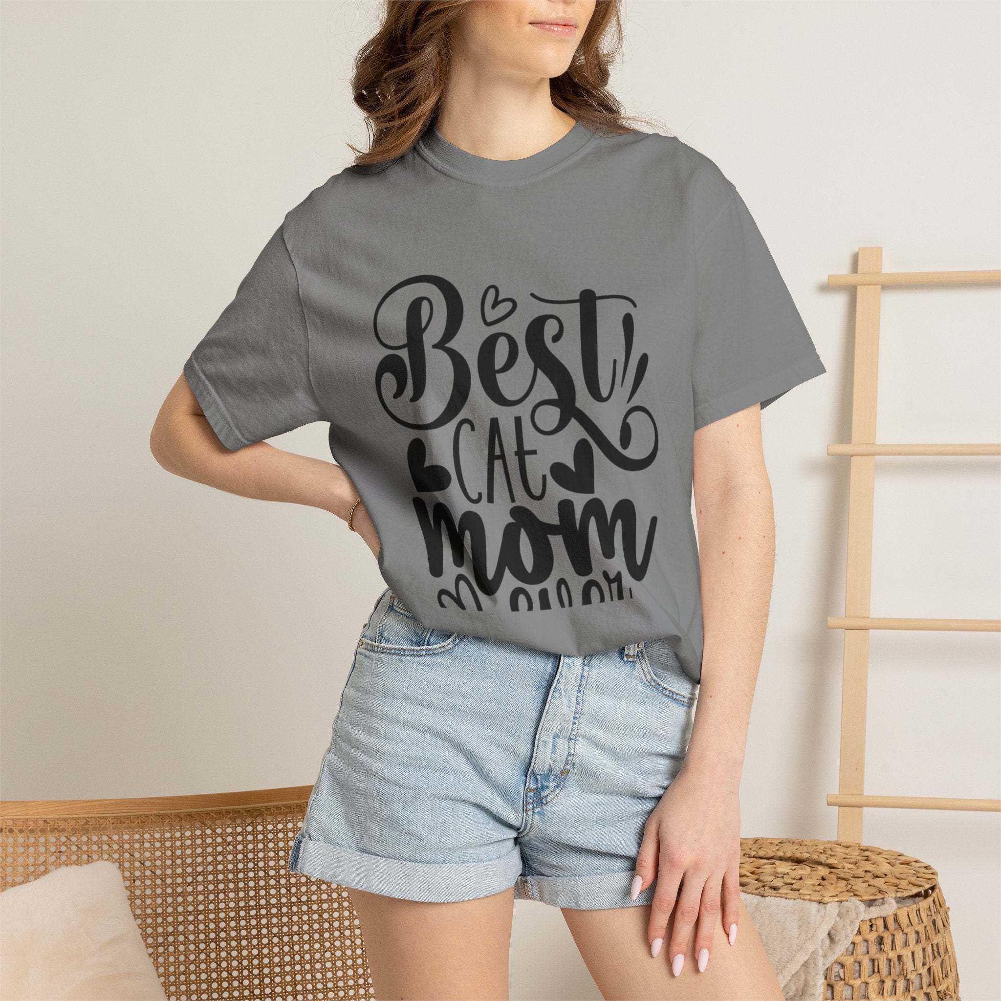 Garment-Dyed Cat Mom Tee