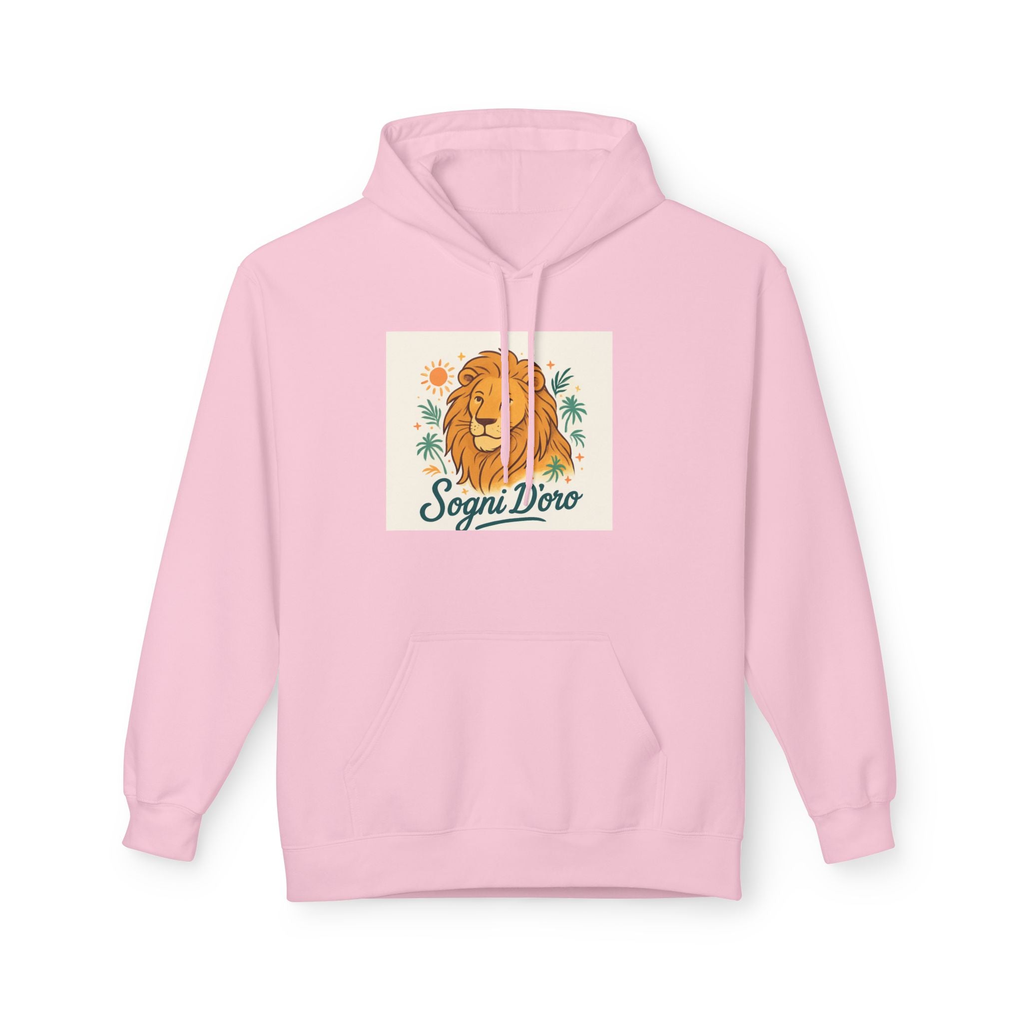 Aslan Grafik Kapüşonlu Sweatshirt — "Tatlı Rüyalar" Rüya Gibi Retro Aslan Sweatshirt