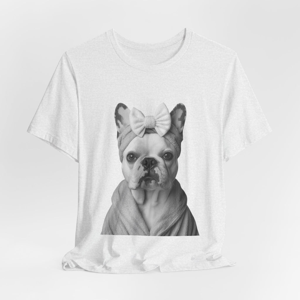 French Bulldog Portrait Tee — Cute Bow Dog Graphic T-Shirt
