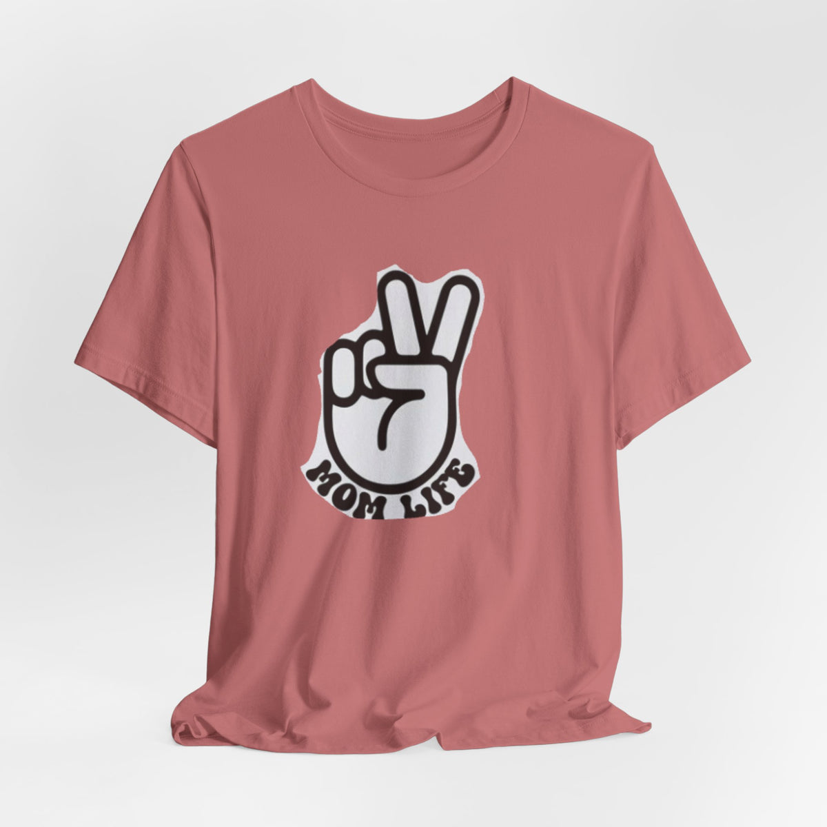 Mom Life Peace Sign T-Shirt — Casual Graphic Tee for Moms