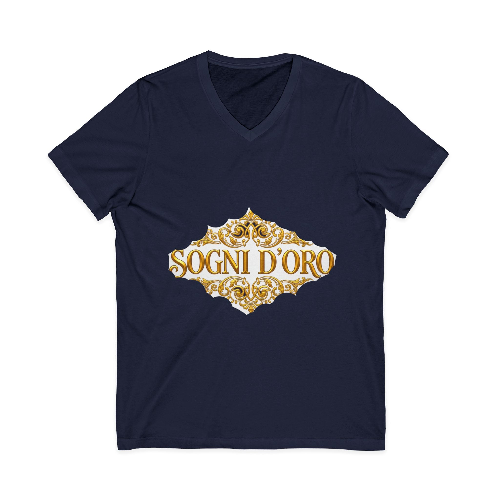 Gold Script Cotton V-Neck