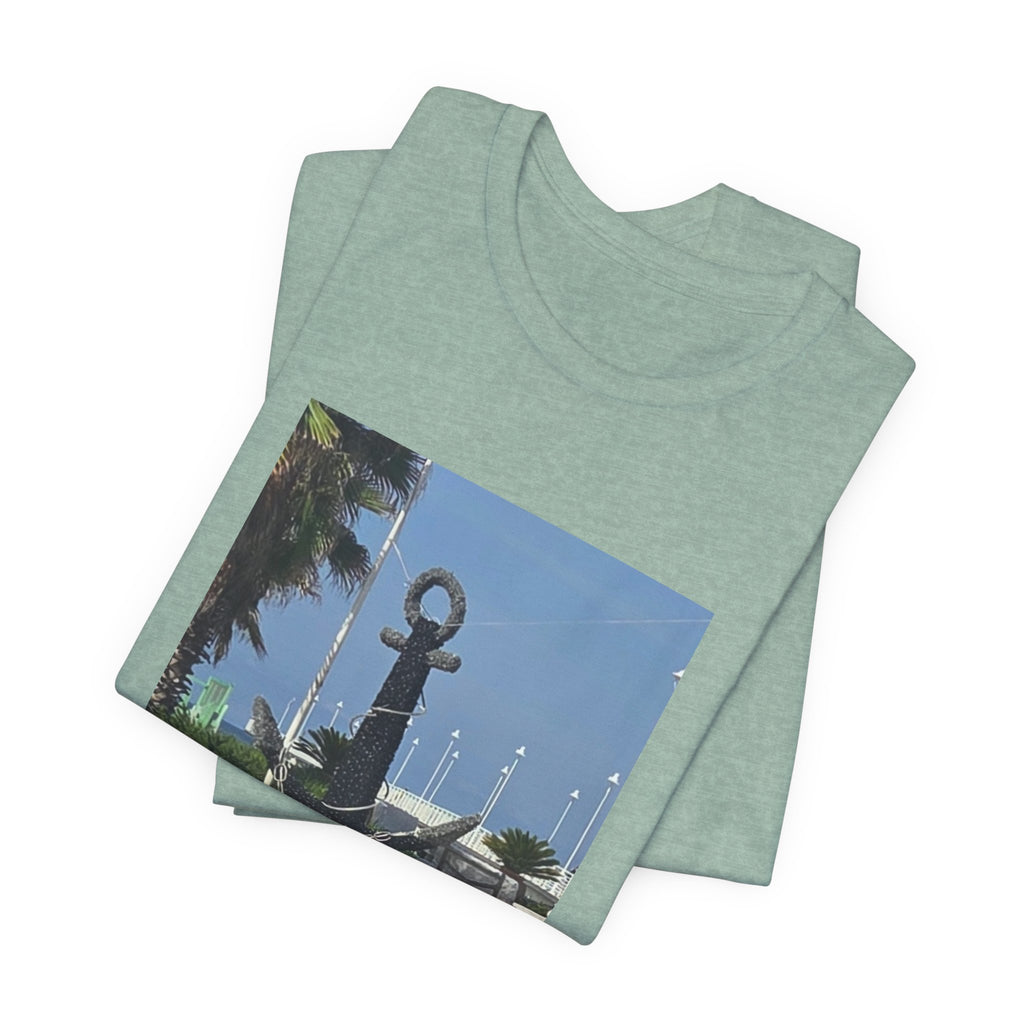 Anchor Statue Photo Tee — Coastal Nautical T-Shirt