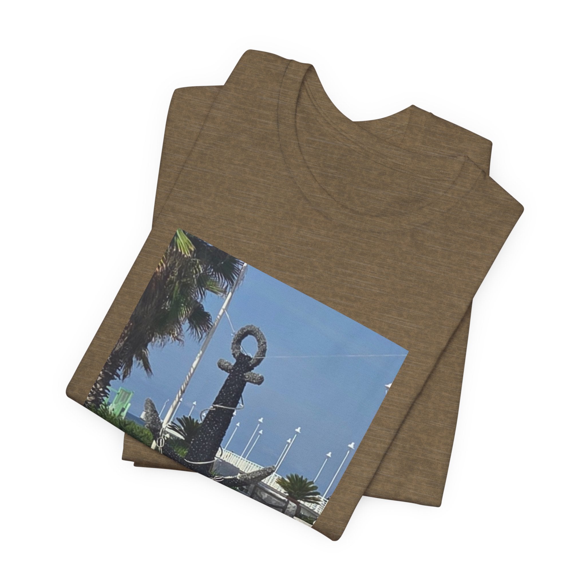 Anchor Statue Photo Tee — Coastal Nautical T-Shirt