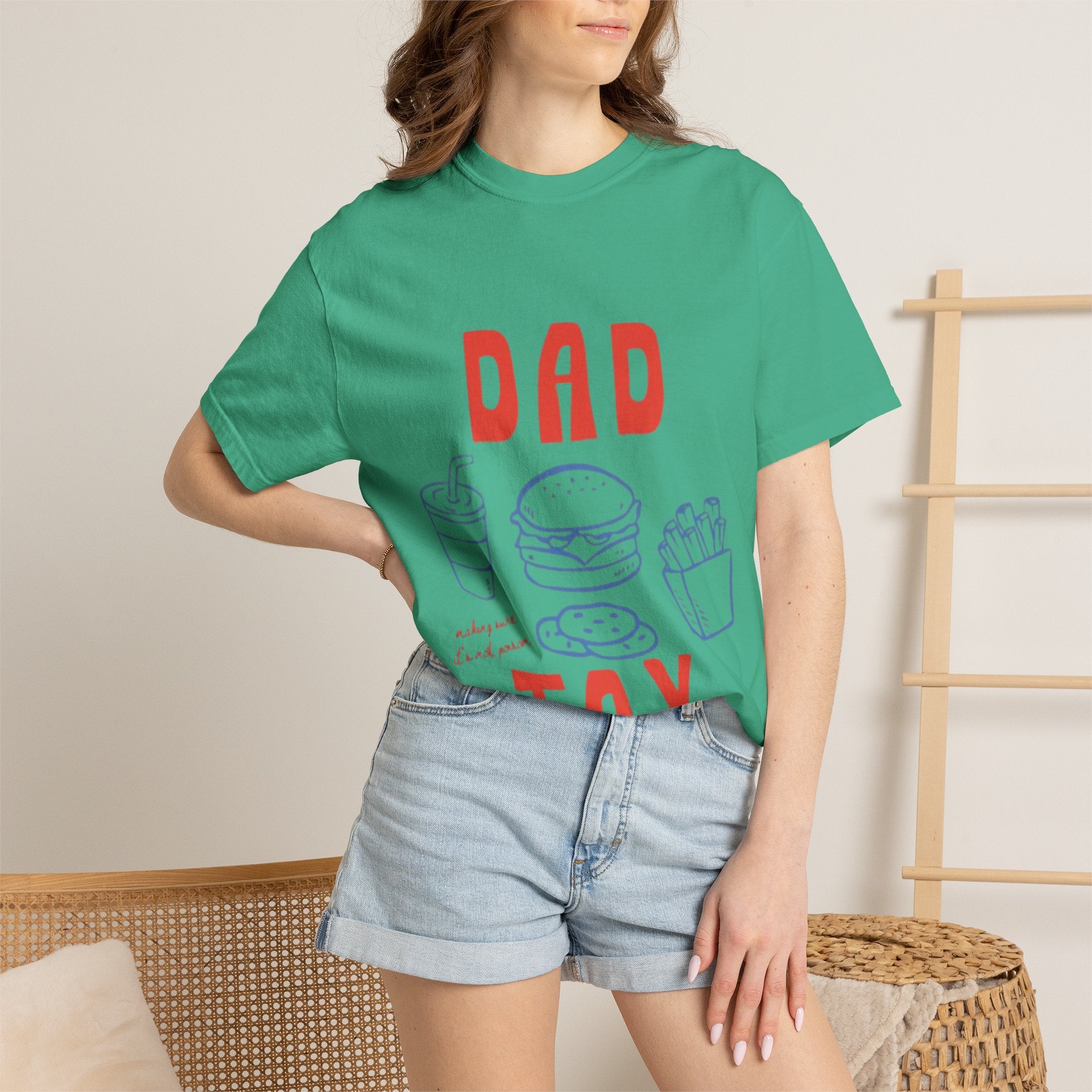 Dad Tax T-Shirt — Funny Father’s Day Tee with Burger, Fries & Drink Graphic