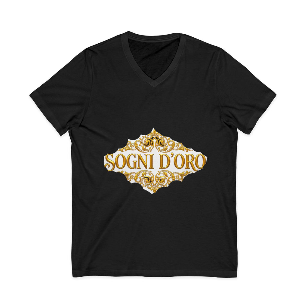 Gold Script Cotton V-Neck