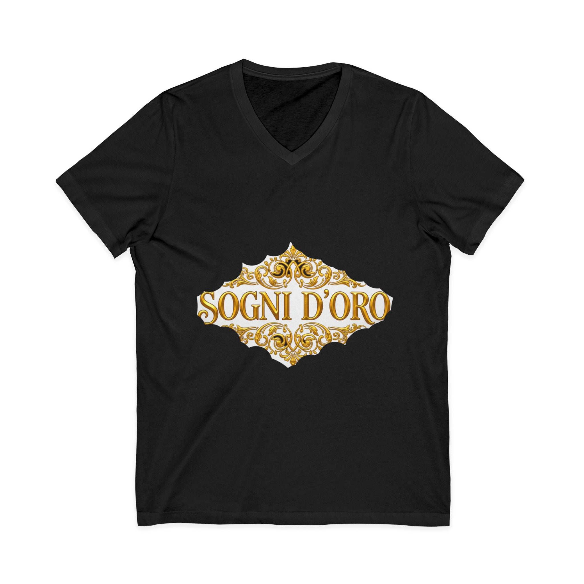 Gold Script Cotton V-Neck