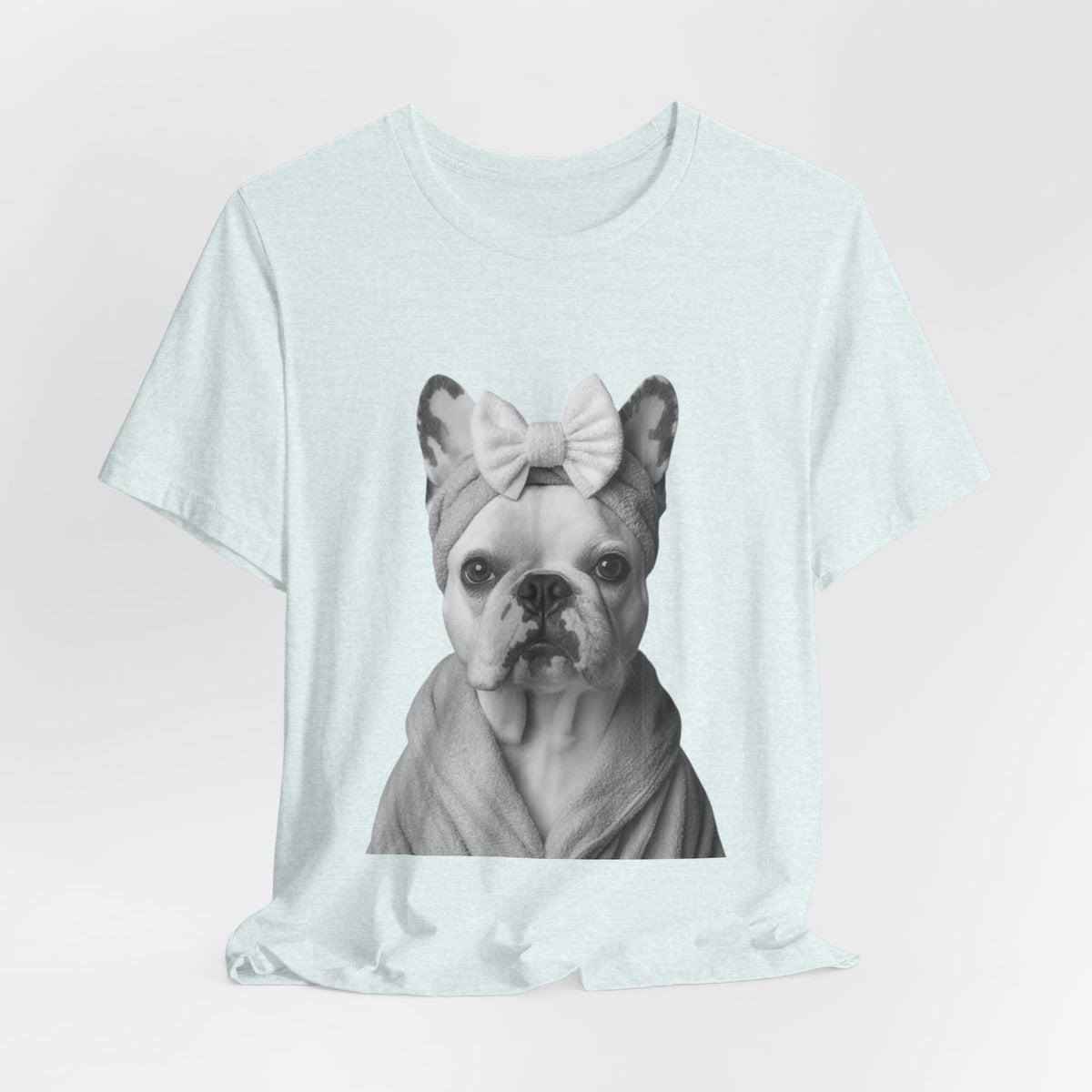 French Bulldog Portrait Tee — Cute Bow Dog Graphic T-Shirt